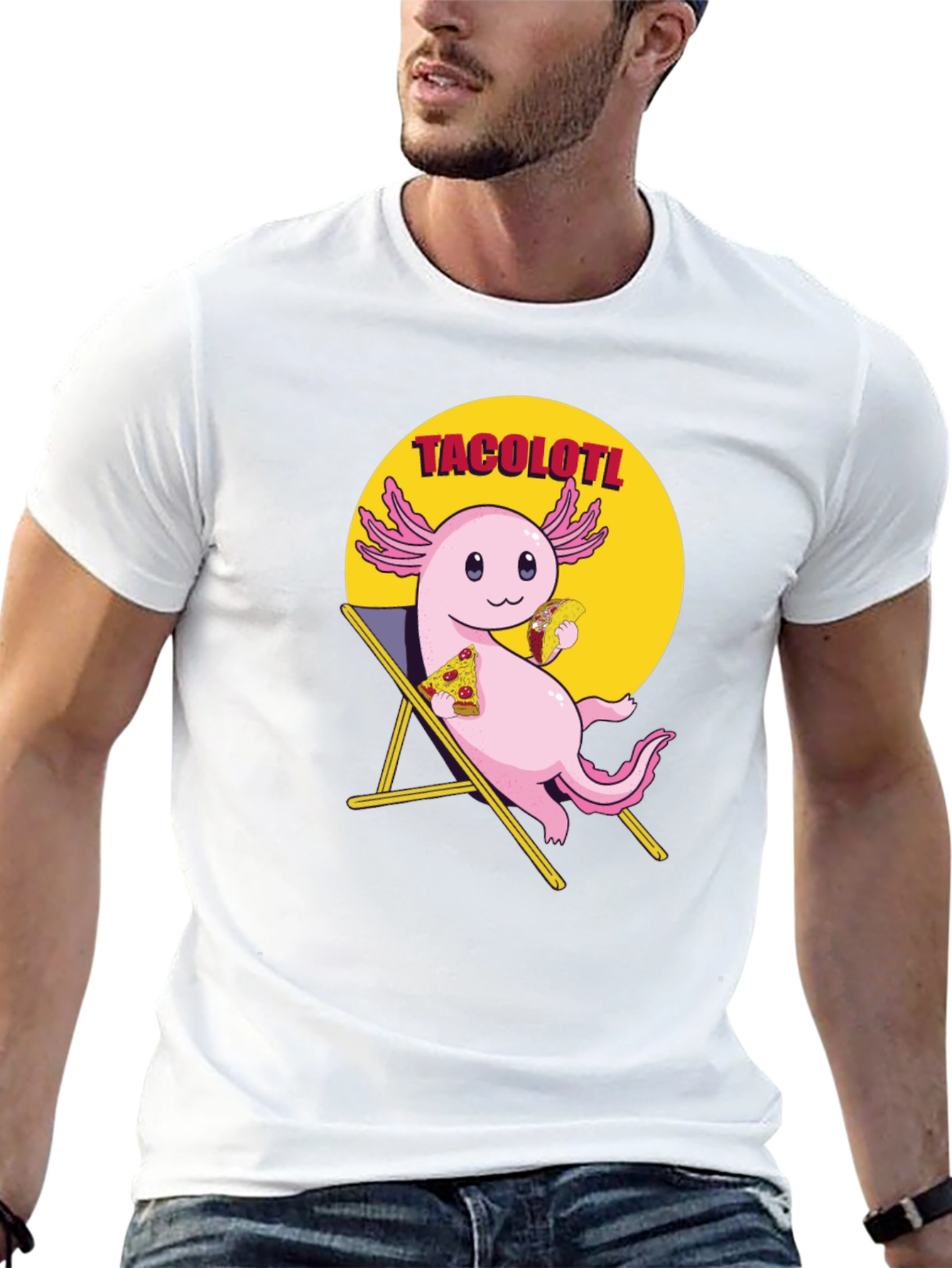 Axolotl Taco Pizza Black T-Shirt