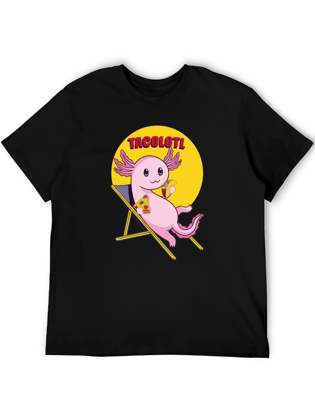 Axolotl Taco Pizza Black T-Shirt