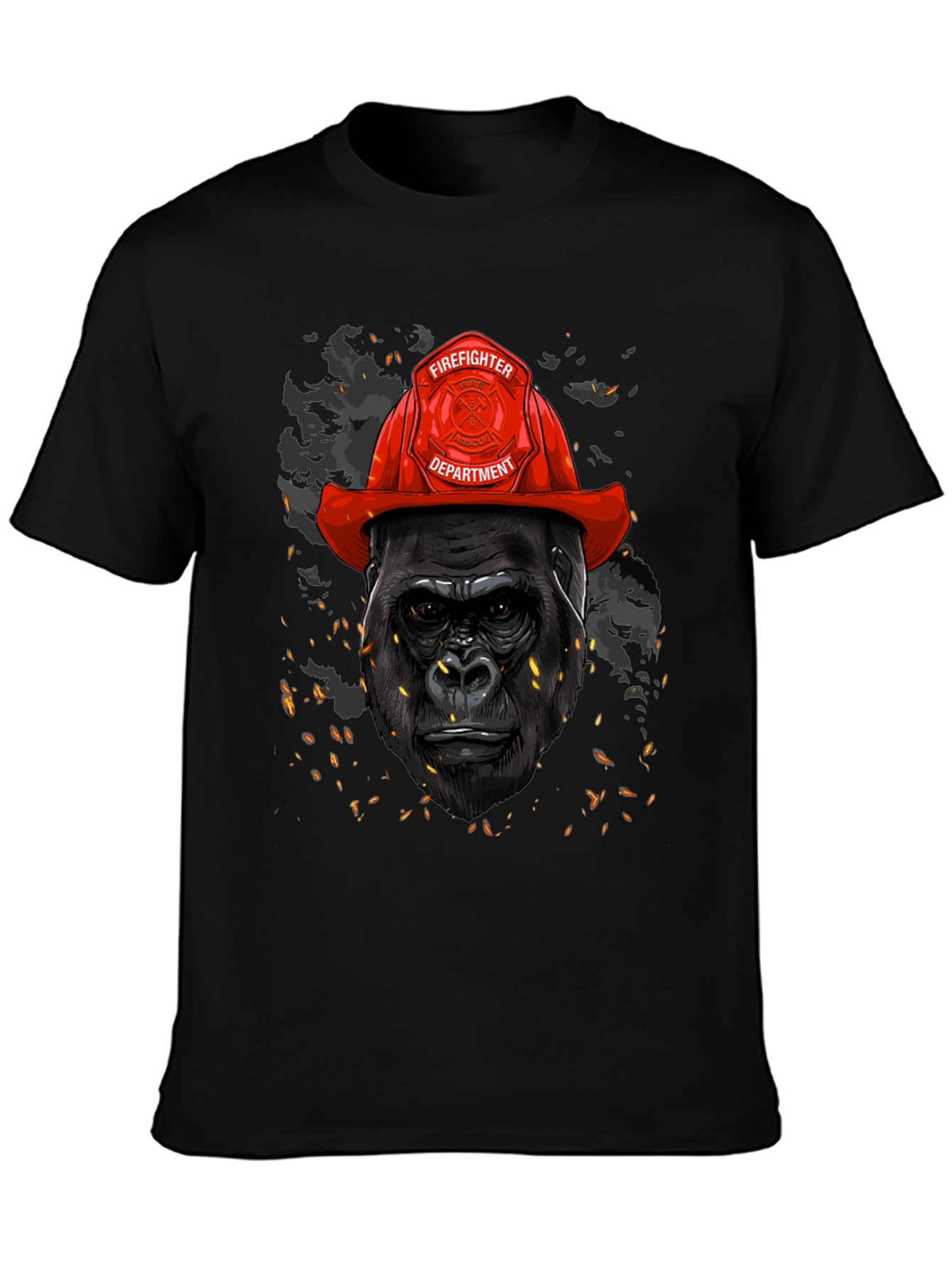 Gorilla Firefighter Graphic T-Shirt