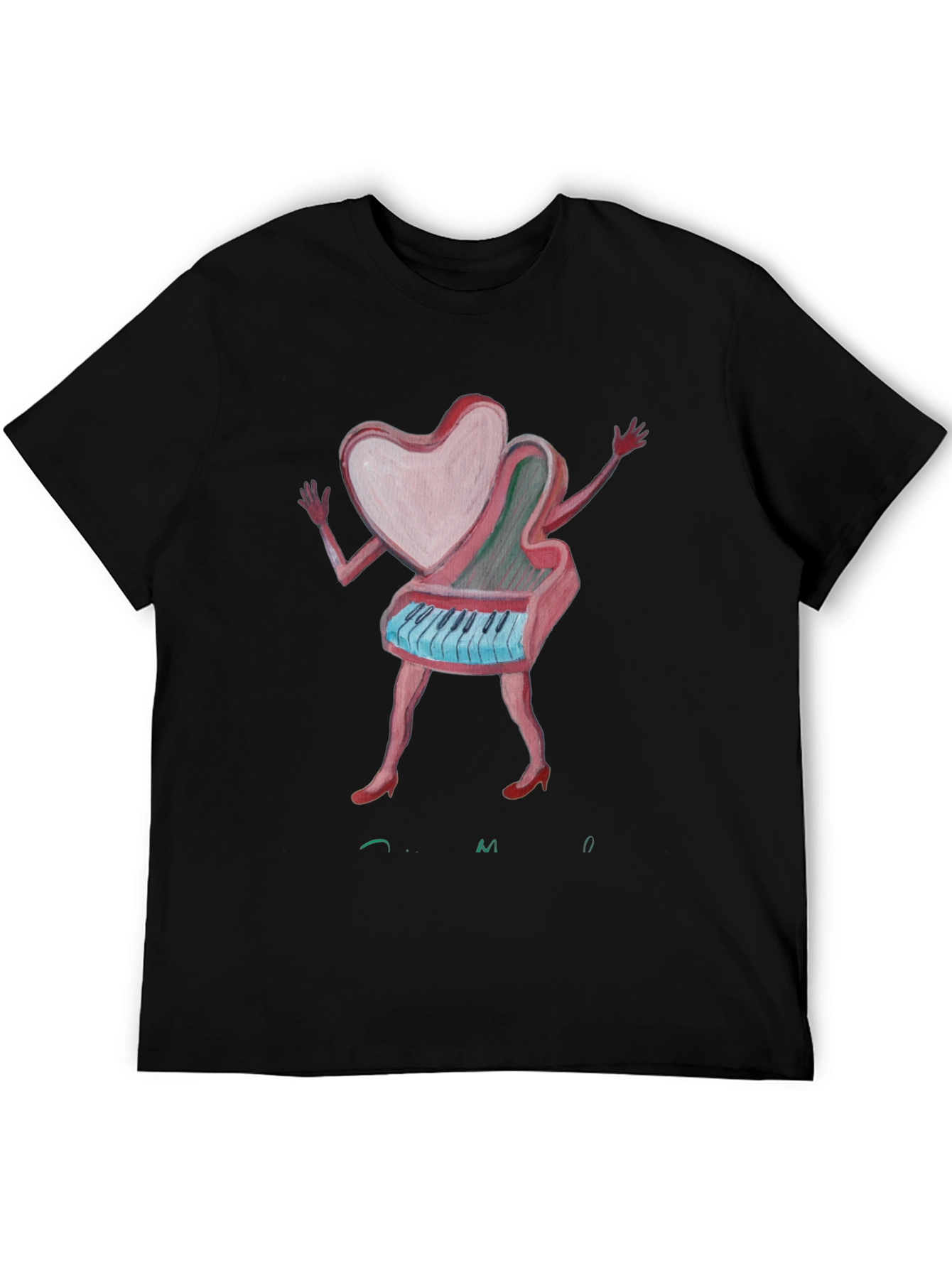 Heart Piano Graphic Tee - Unique Music Lover Shirt