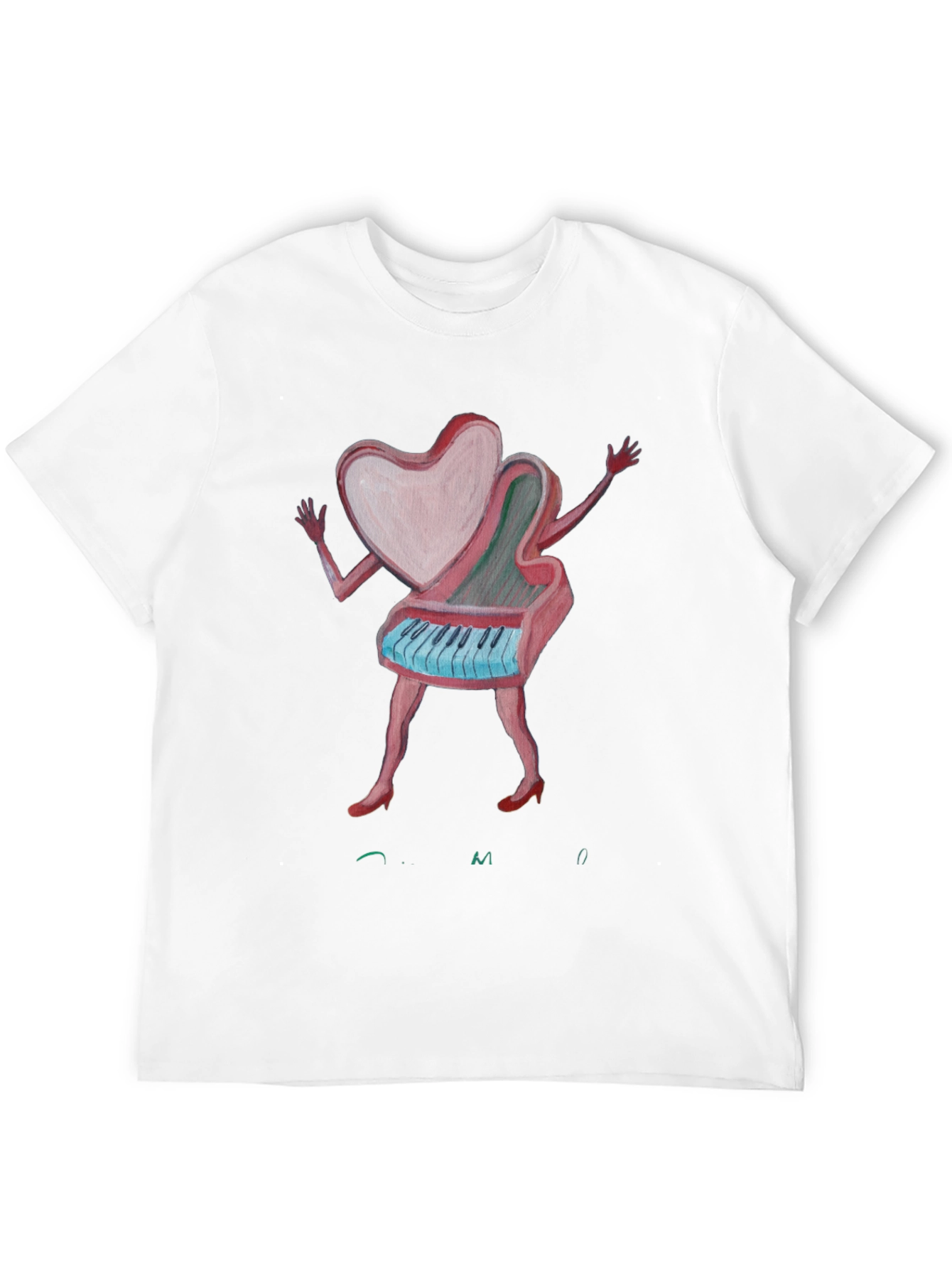 Heart Piano Graphic Tee - Unique Music Lover Shirt