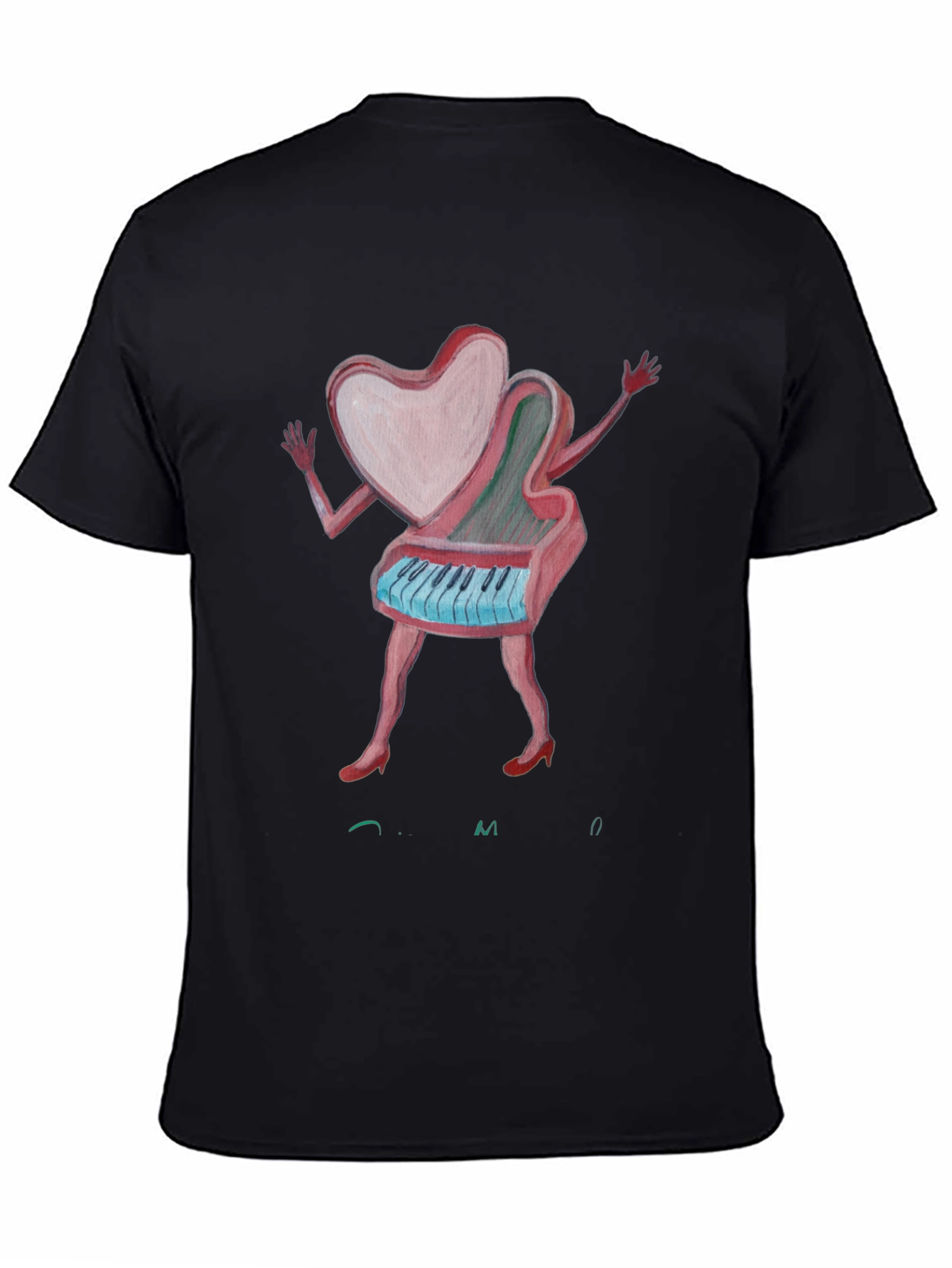 Heart Piano Graphic Tee - Unique Music Lover Shirt