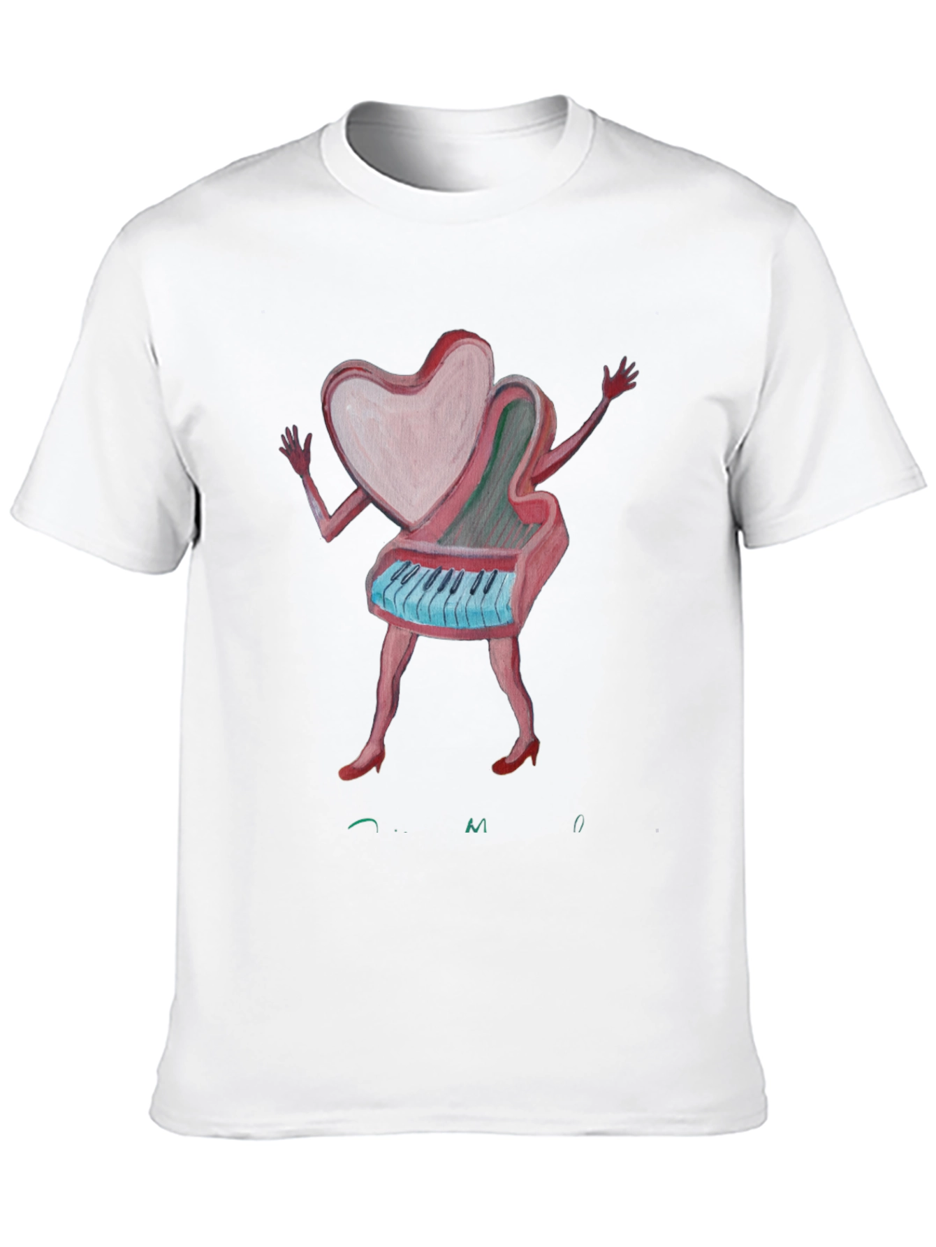 Heart Piano Graphic Tee - Unique Music Lover Shirt