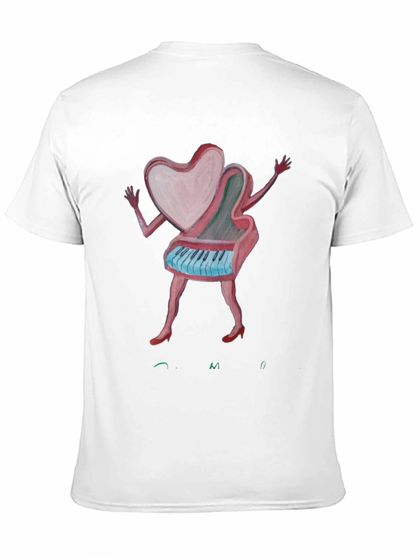 Heart Piano Graphic Tee - Unique Music Lover Shirt