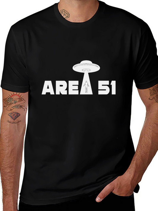 Area 51 UFO Abduction Graphic Tee - Black