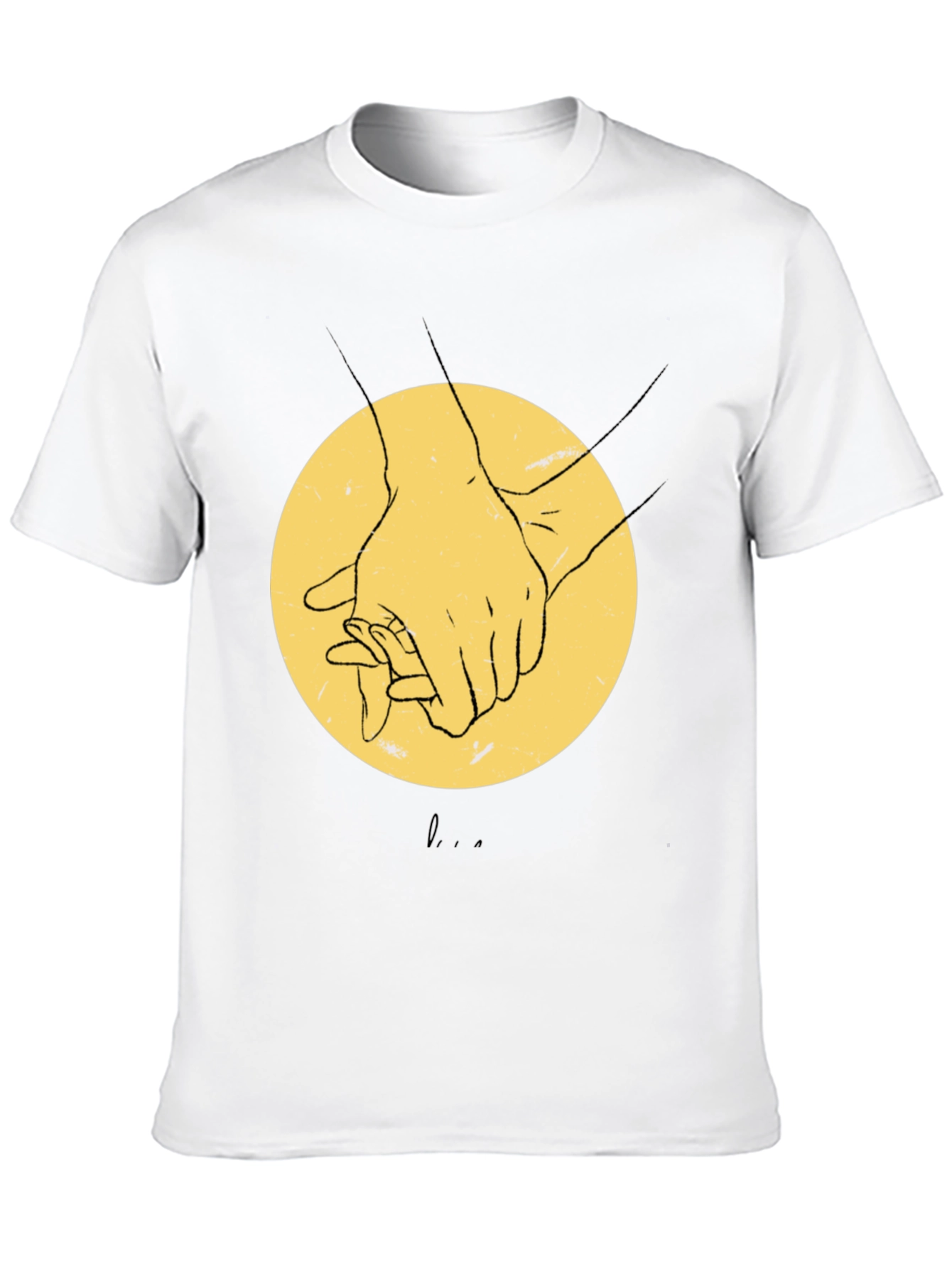 Hands Holding Graphic Black T-Shirt