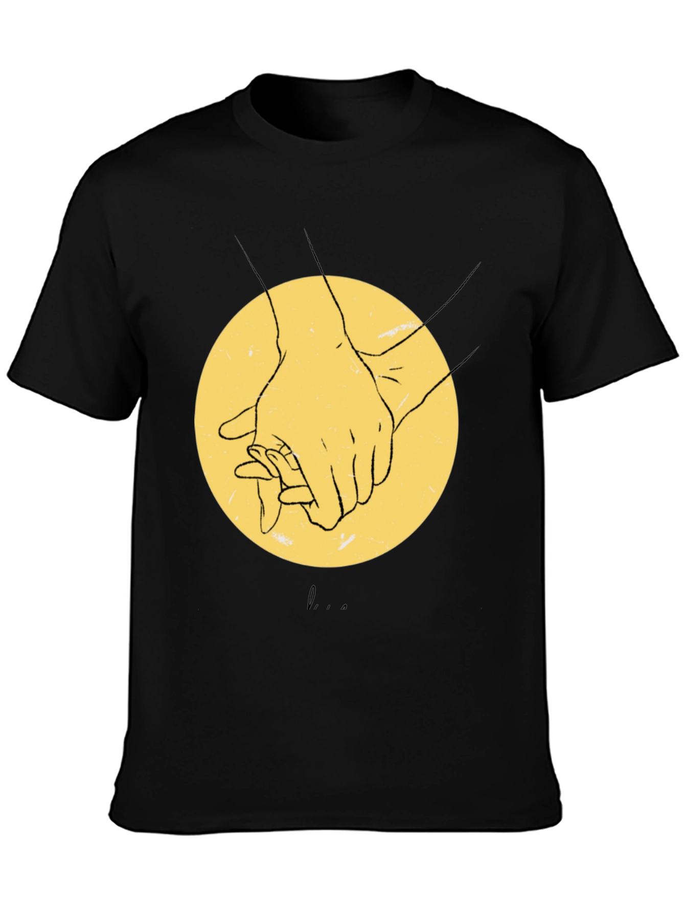 Hands Holding Graphic Black T-Shirt