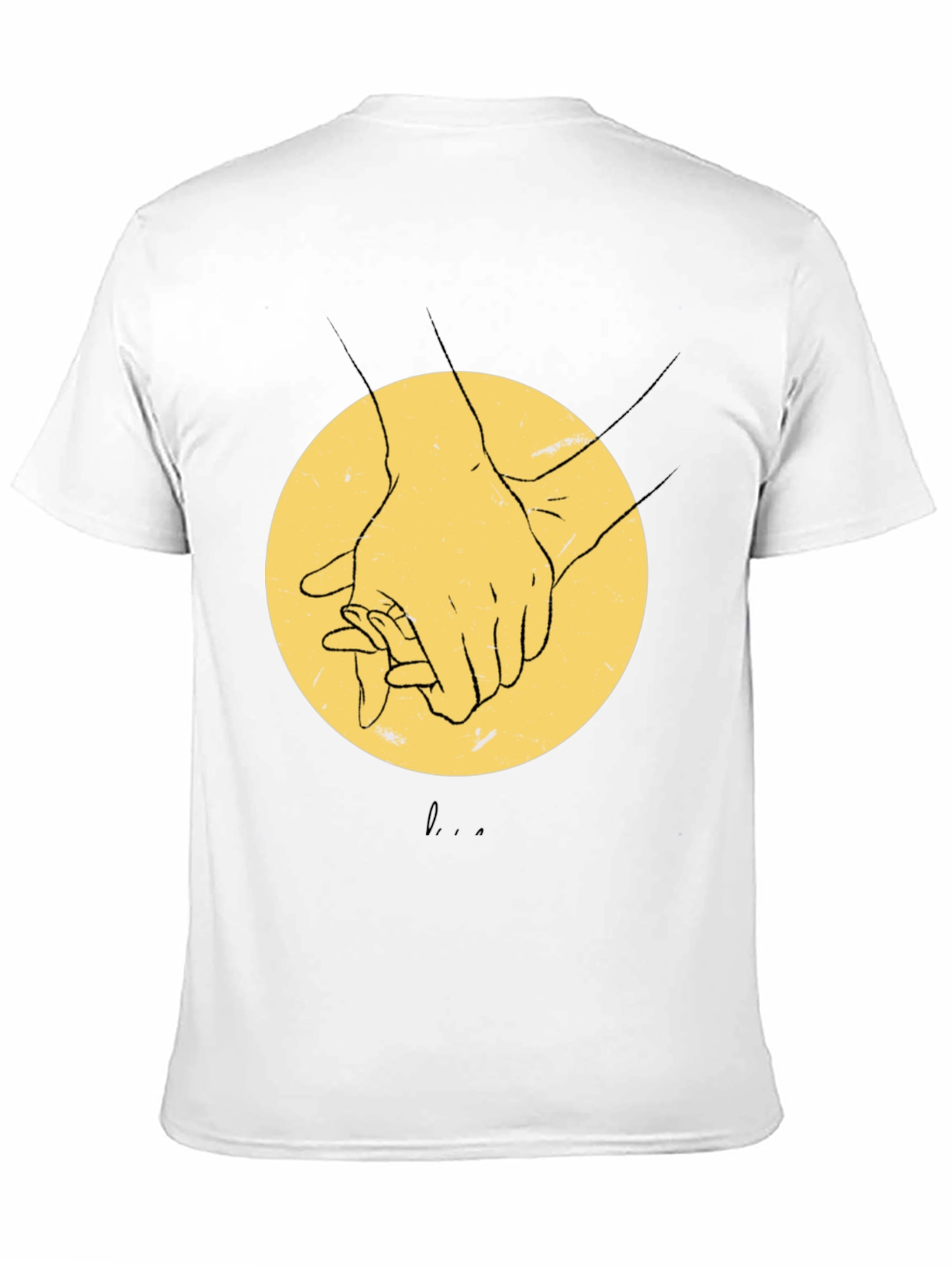 Hands Holding Graphic Black T-Shirt