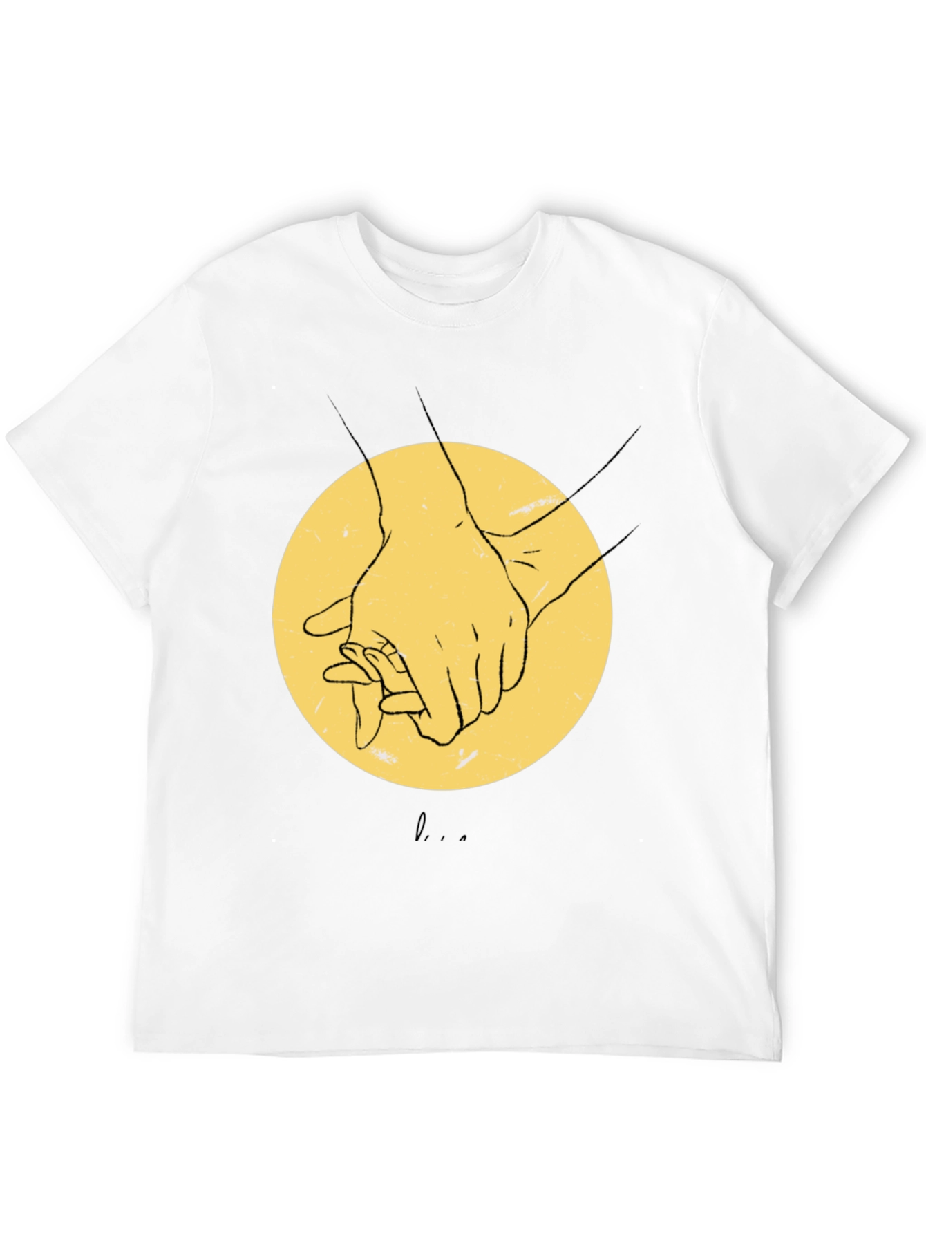 Hands Holding Graphic Black T-Shirt