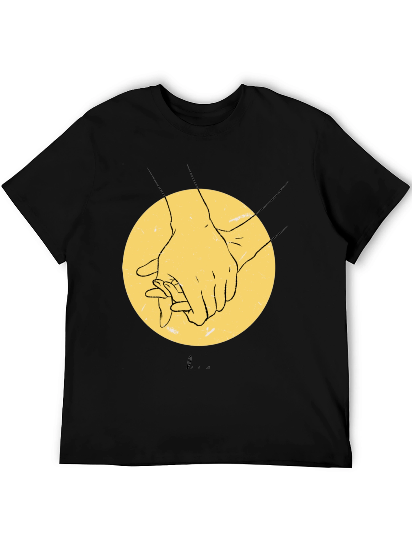 Hands Holding Graphic Black T-Shirt