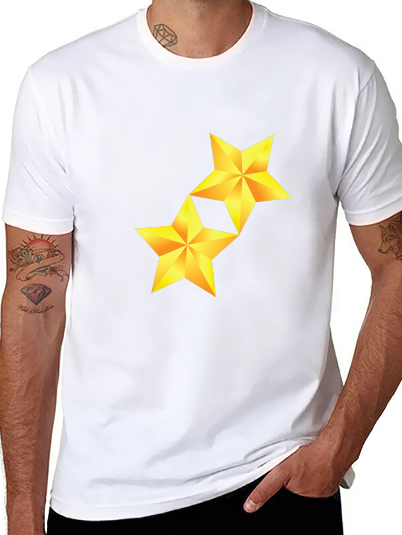 Golden Star Graphic Black Tee
