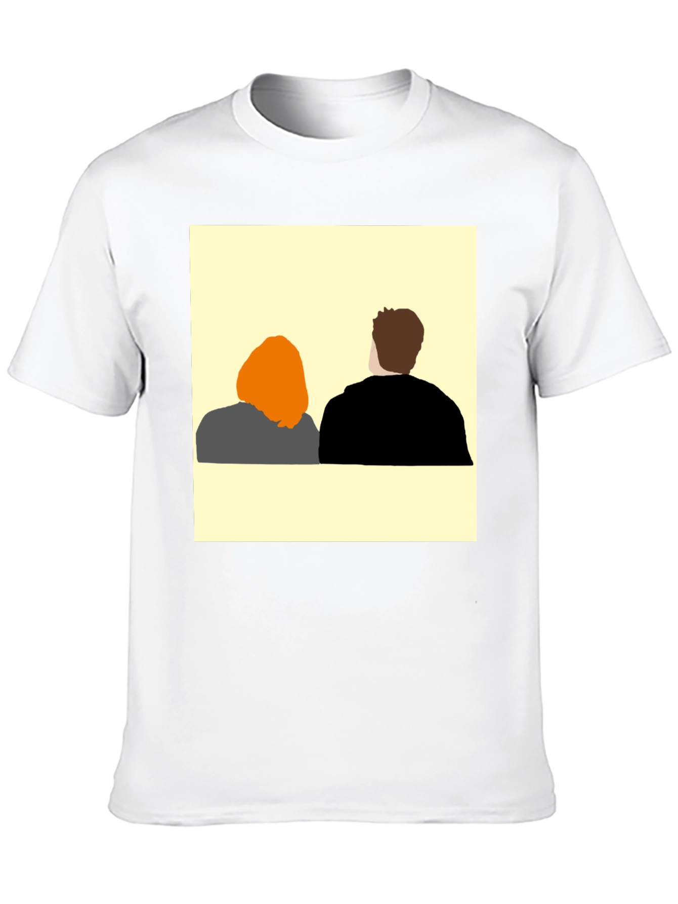 Abstract Couple T-Shirt - Black Graphic Tee
