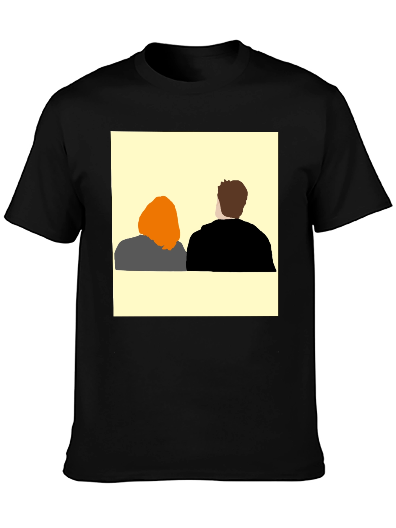 Abstract Couple T-Shirt - Black Graphic Tee