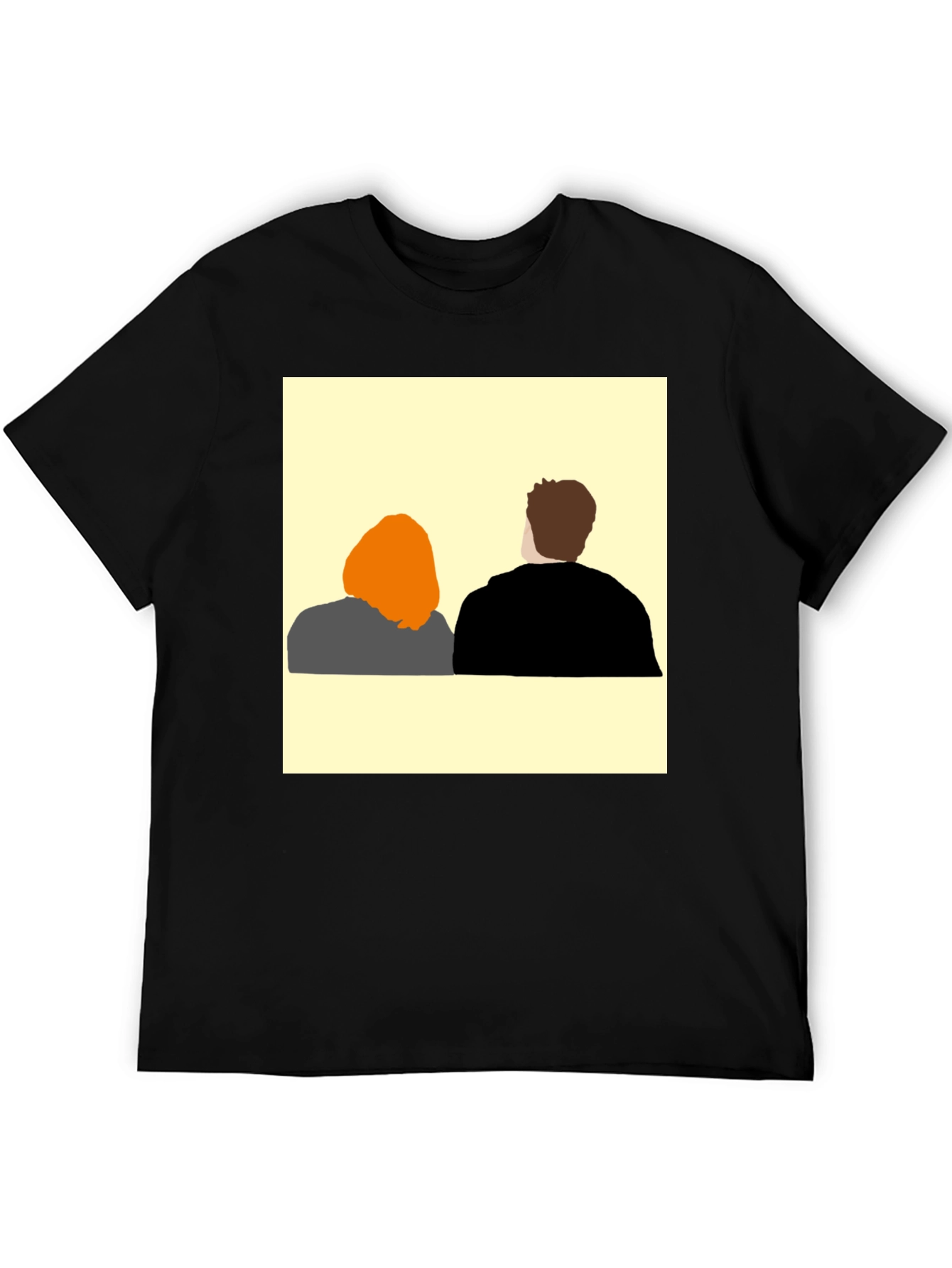 Abstract Couple T-Shirt - Black Graphic Tee