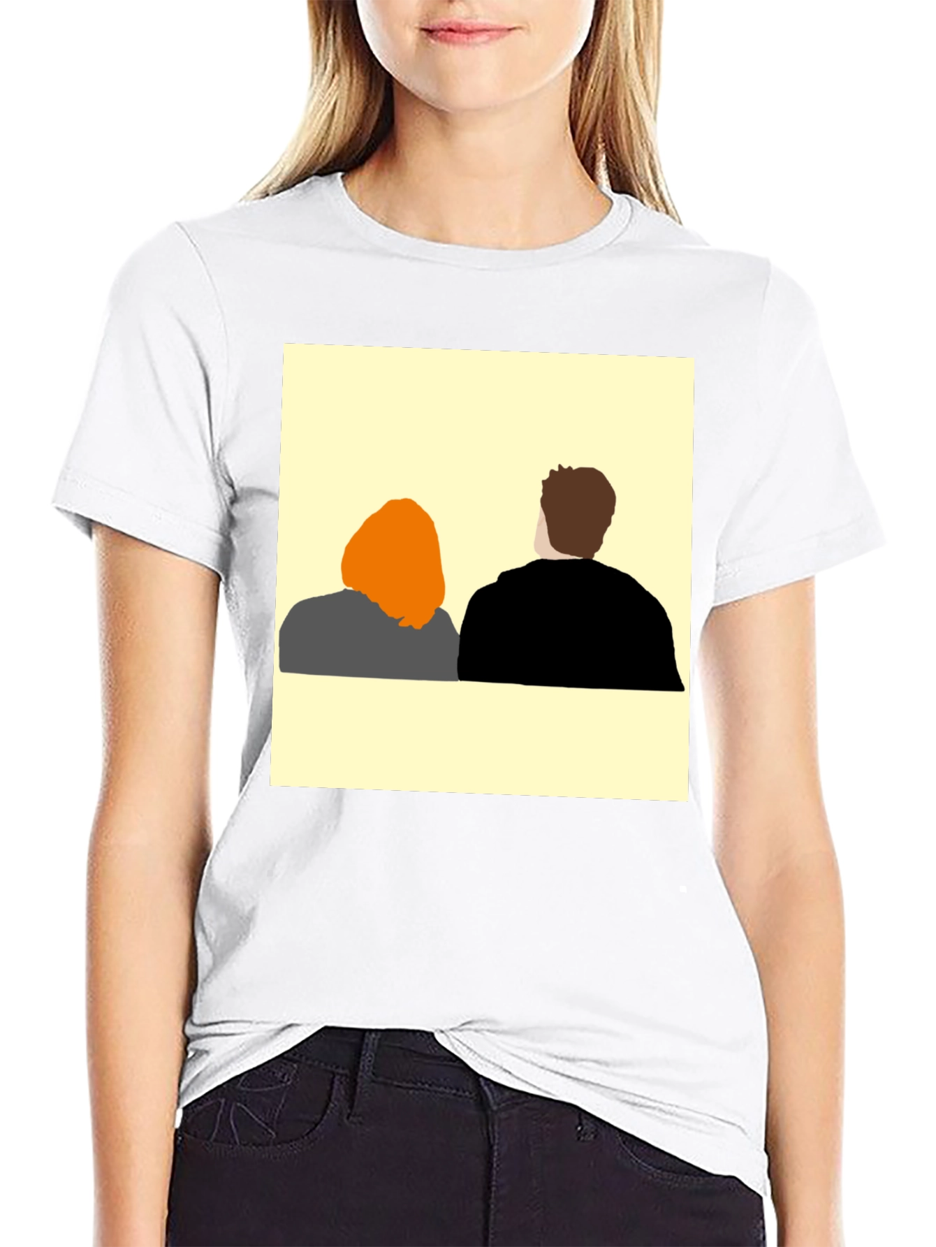 Abstract Couple T-Shirt - Black Graphic Tee