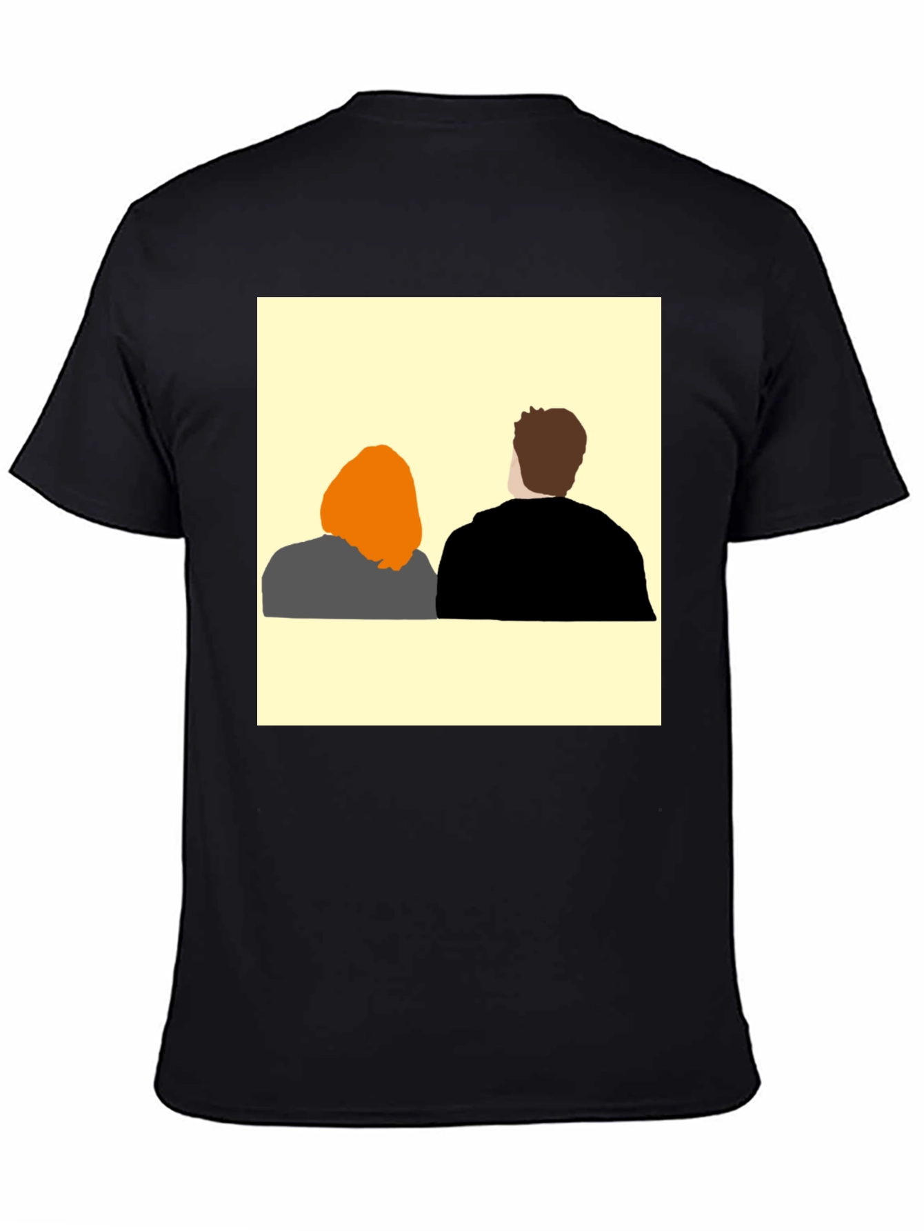 Abstract Couple T-Shirt - Black Graphic Tee