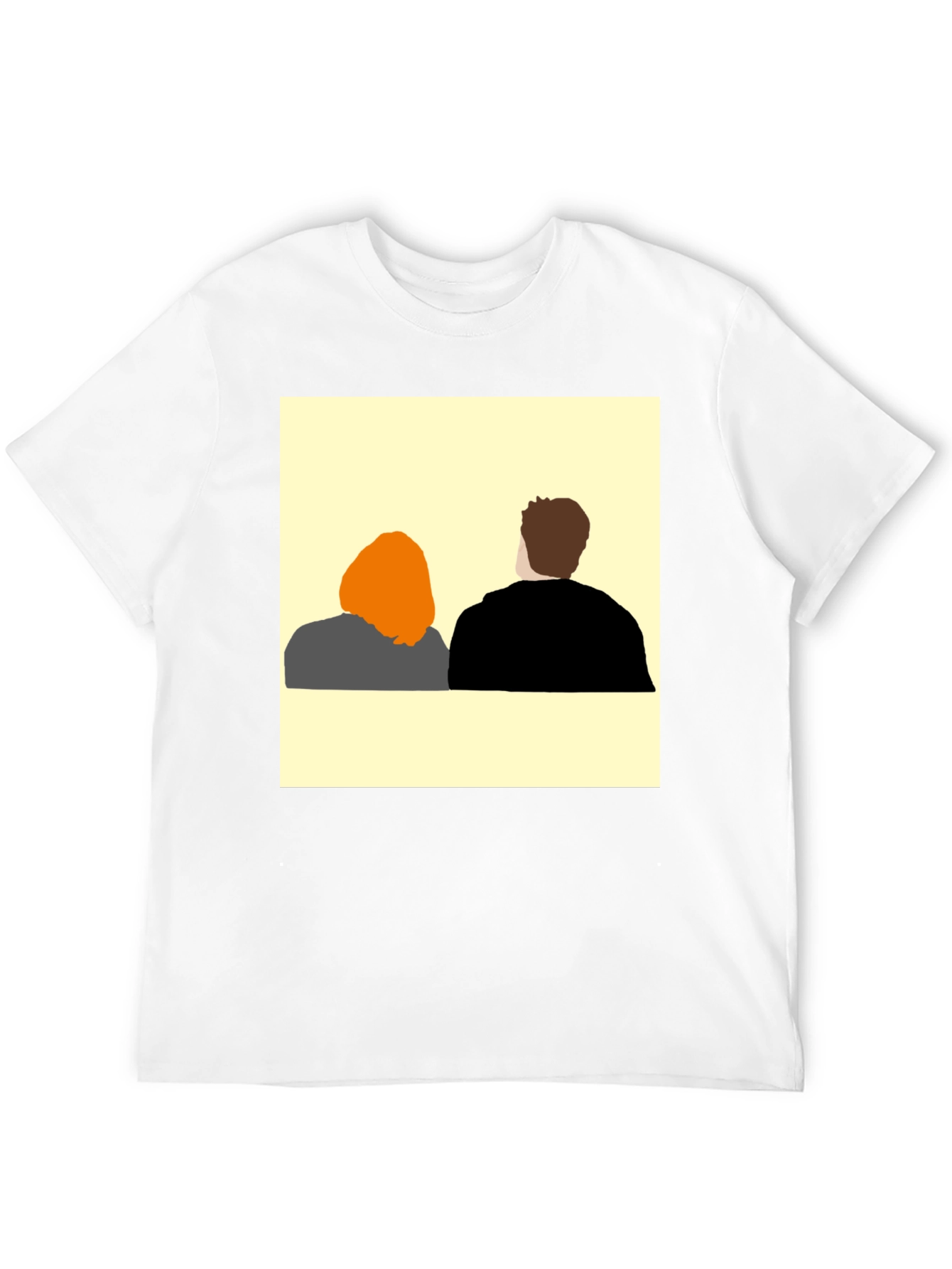Abstract Couple T-Shirt - Black Graphic Tee