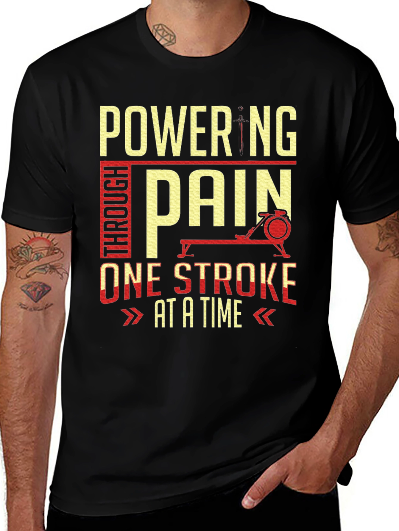Powering Through Pain Rowing T-Shirt