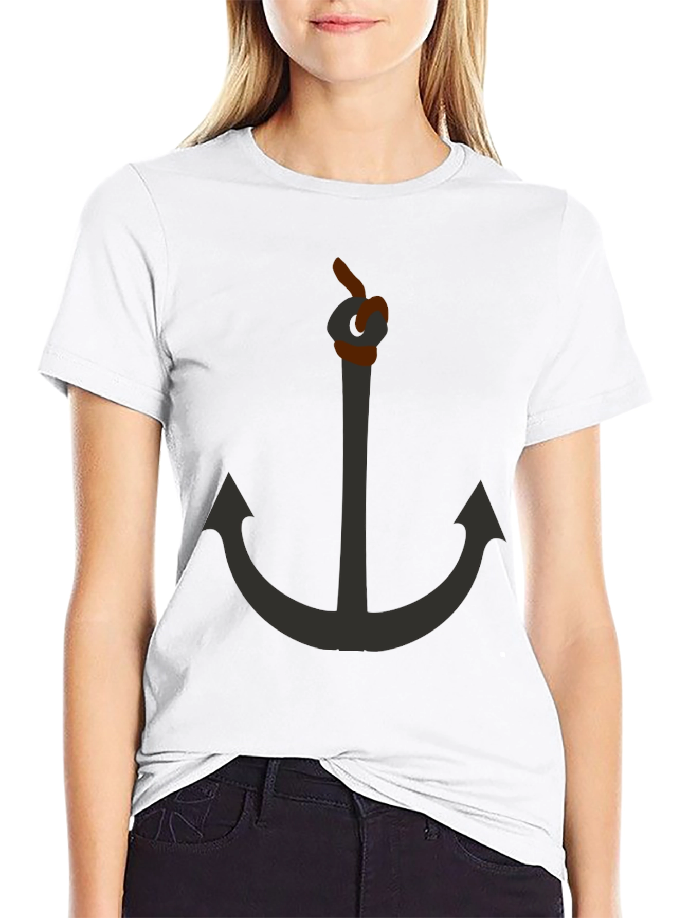 Anchor Graphic Black T-Shirt - Nautical Style