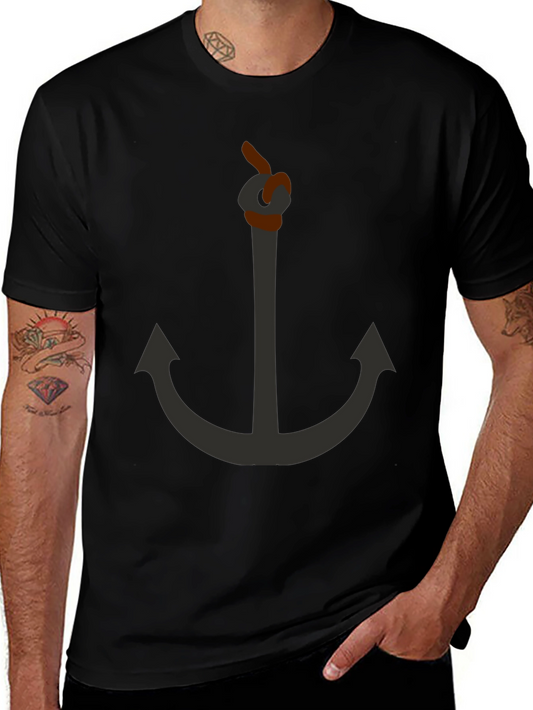 Anchor Graphic Black T-Shirt - Nautical Style
