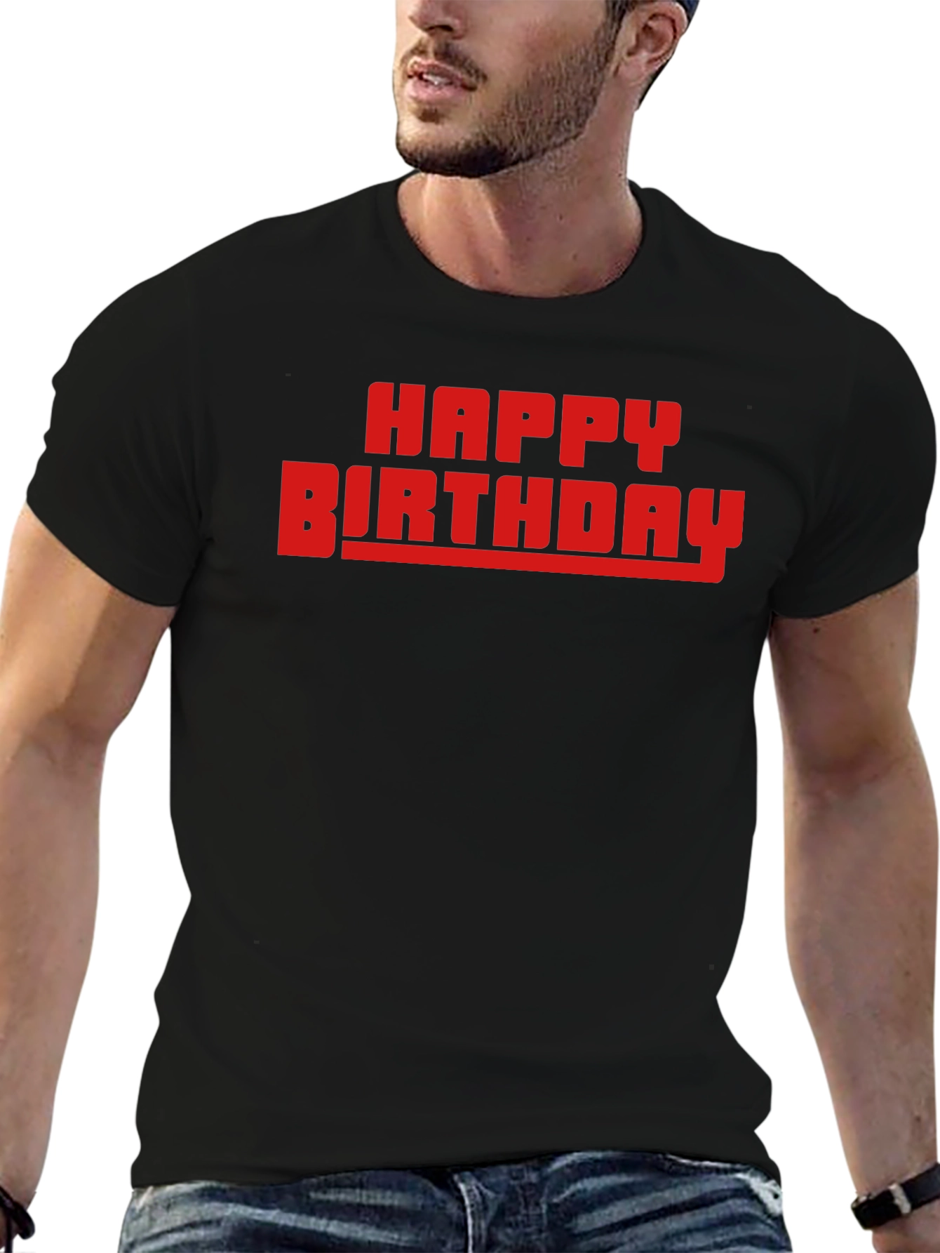 Happy Birthday Graphic T-Shirt - Black Cotton Tee