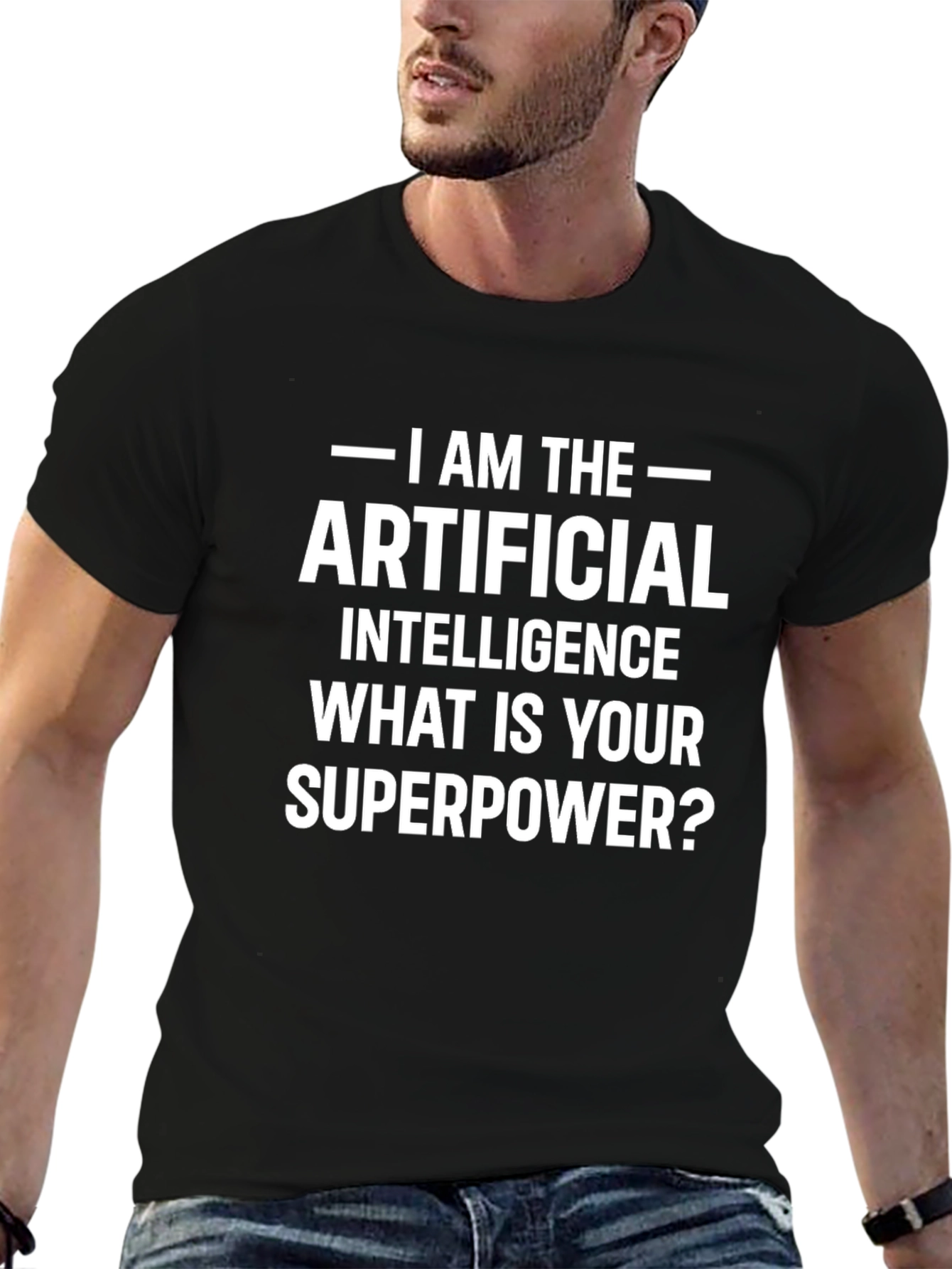 AI Superpower Graphic Tee - Funny Tech T-Shirt