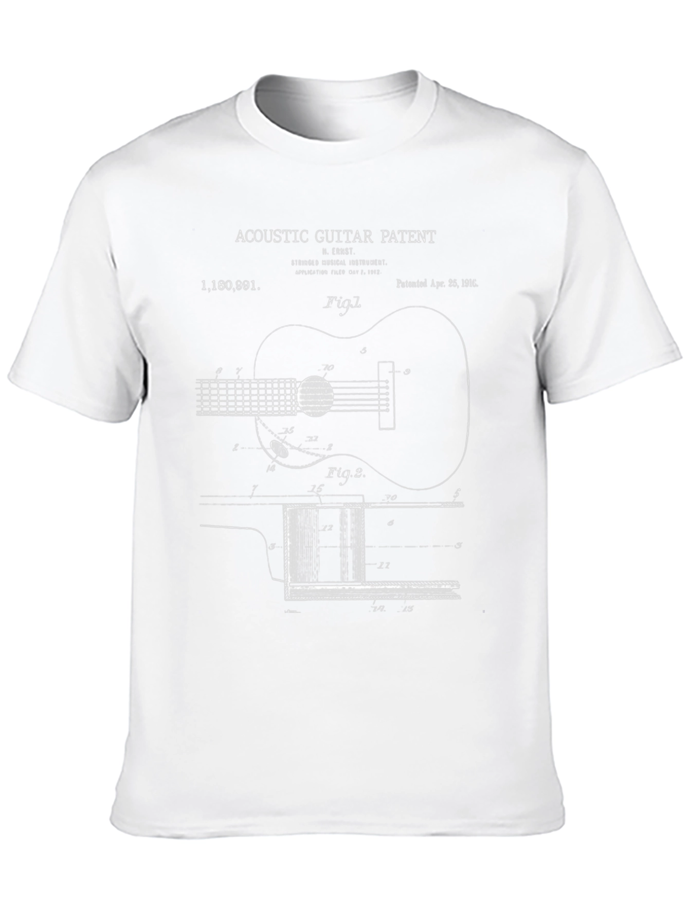 Acoustic Guitar Patent Print T-Shirt
