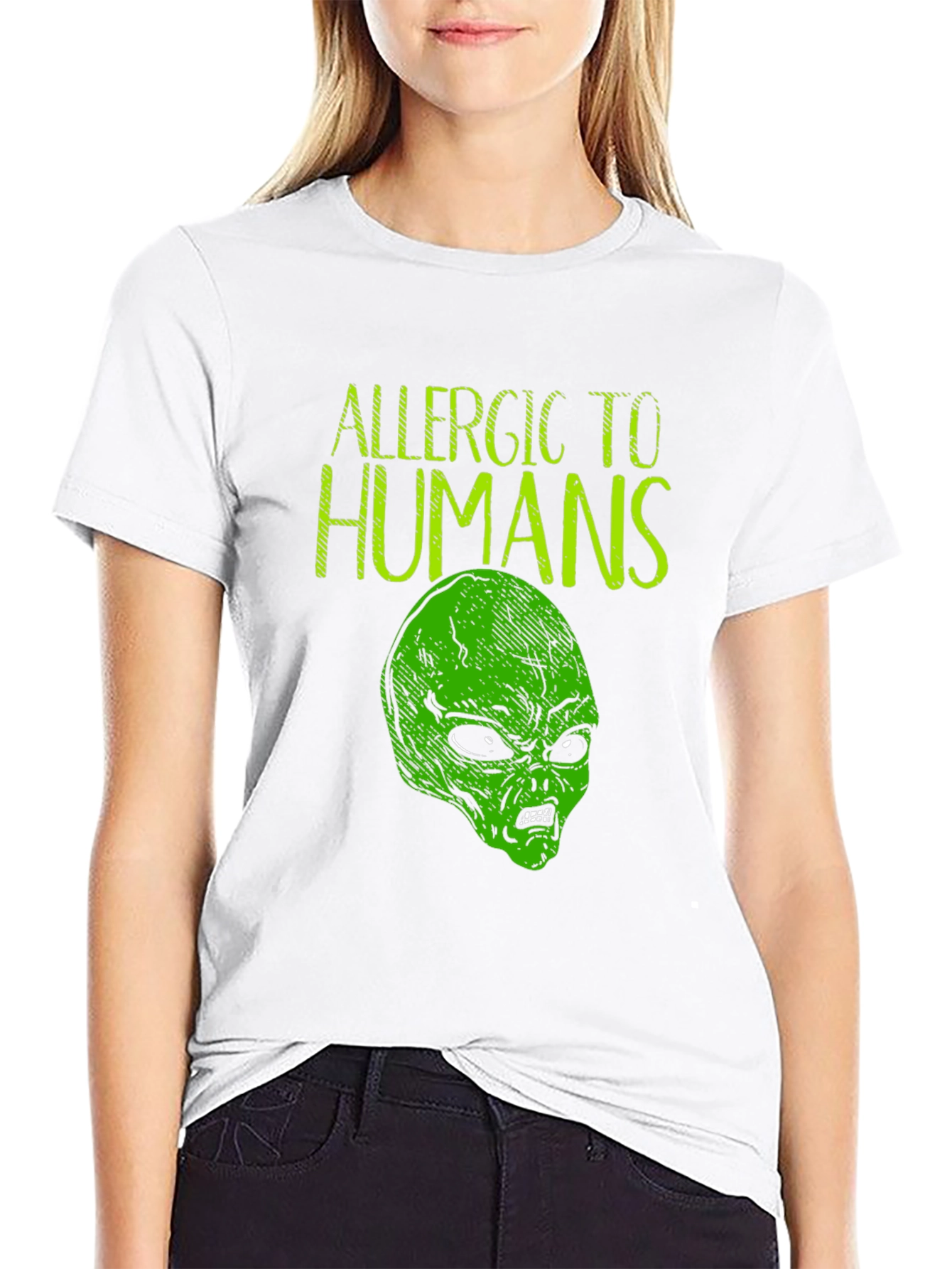 Allergic to Humans Alien Graphic Tee