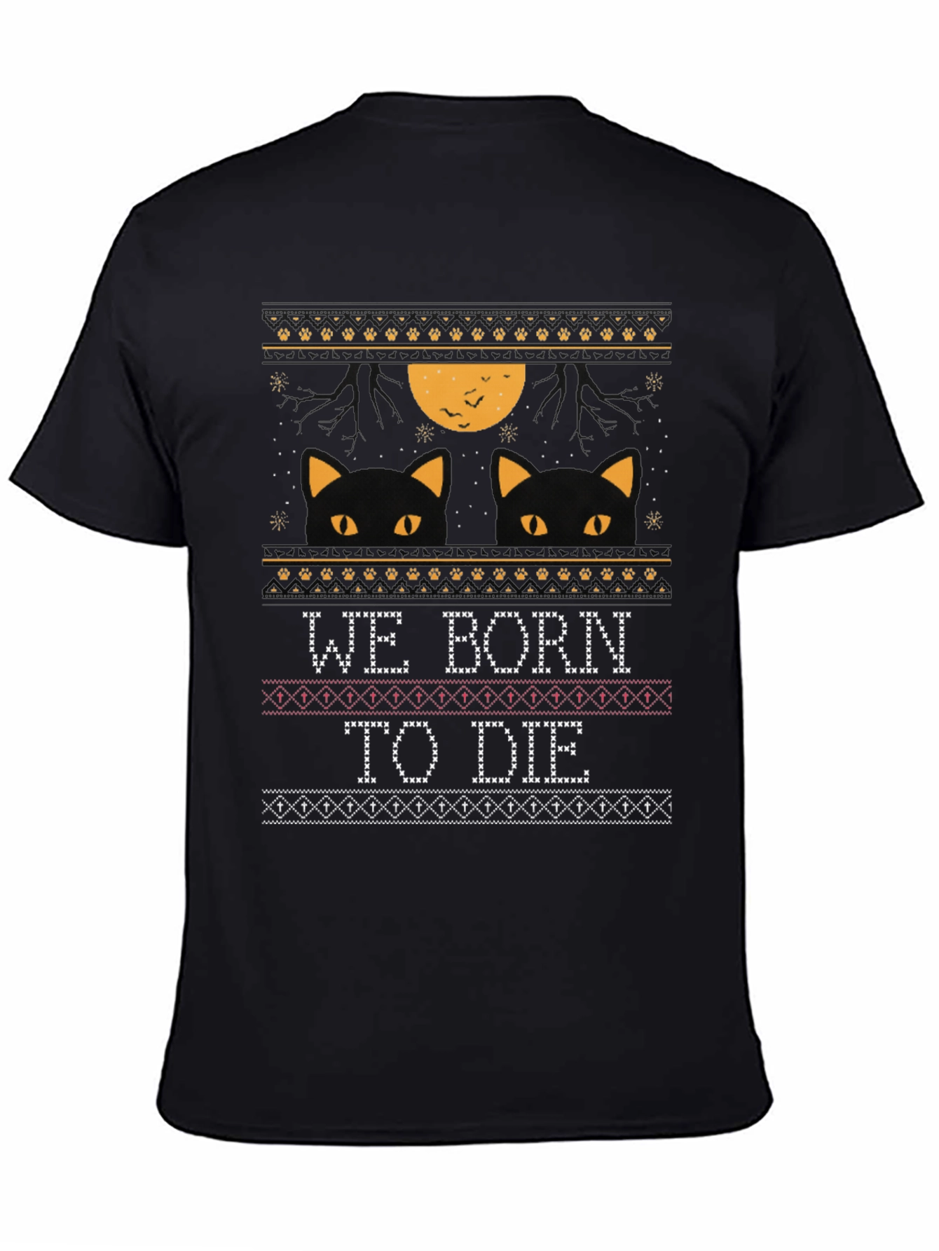 Halloween Cats We Born To Die T-Shirt