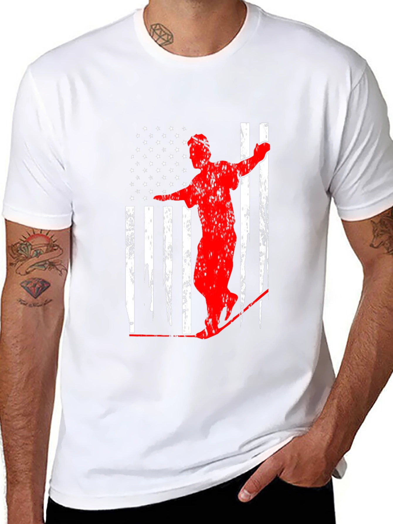 American Flag Ski T-Shirt
