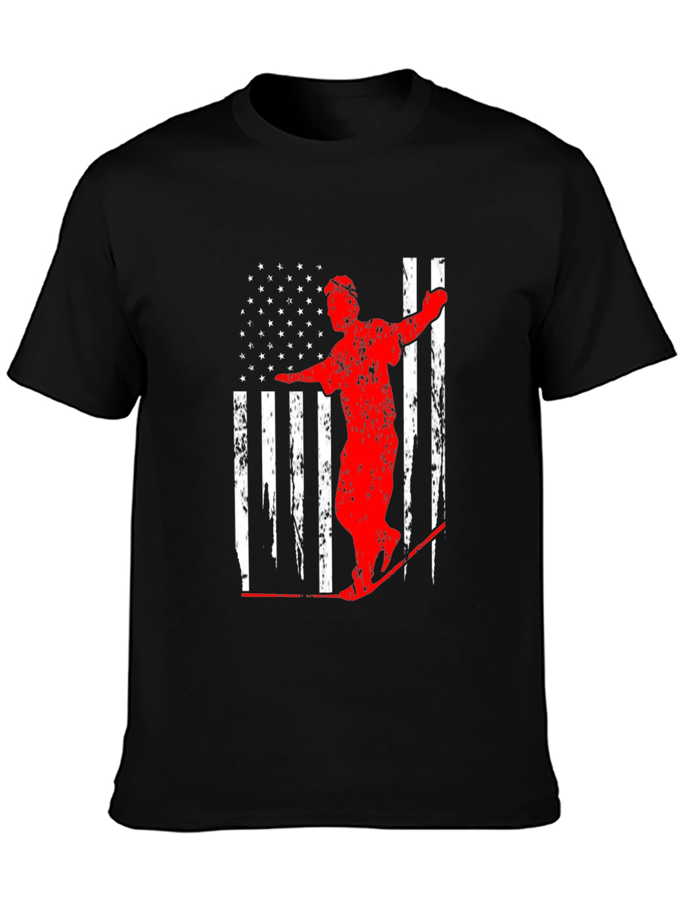 American Flag Ski T-Shirt
