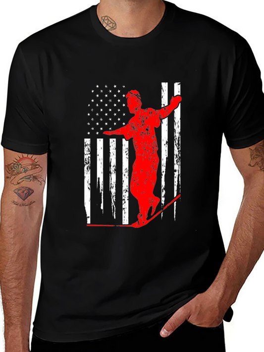 American Flag Ski T-Shirt
