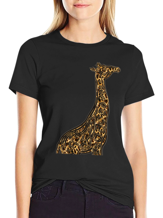 Giraffe Print Graphic Tee - Unique Animal Design