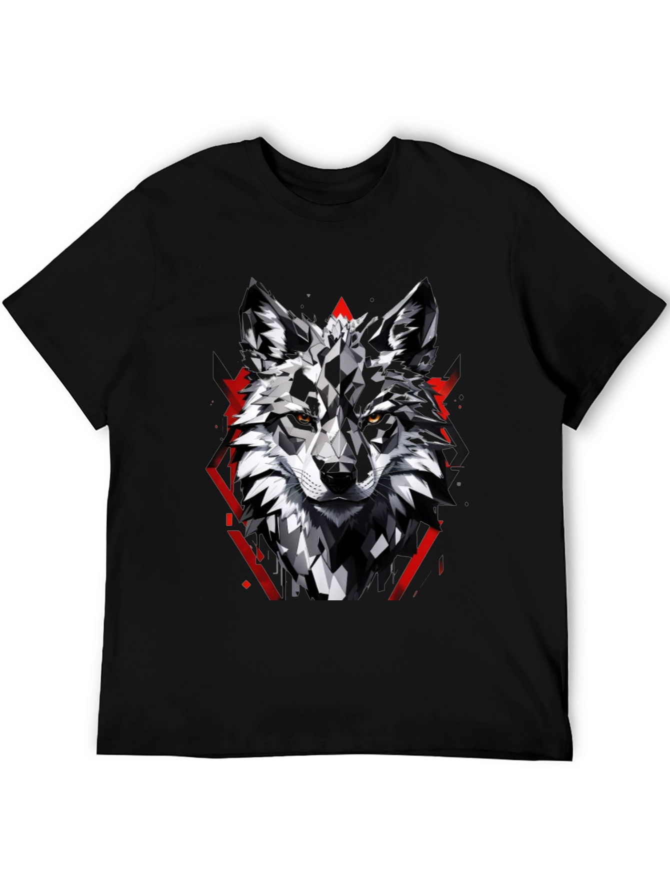 Geometric Wolf Graphic Tee - Modern Style