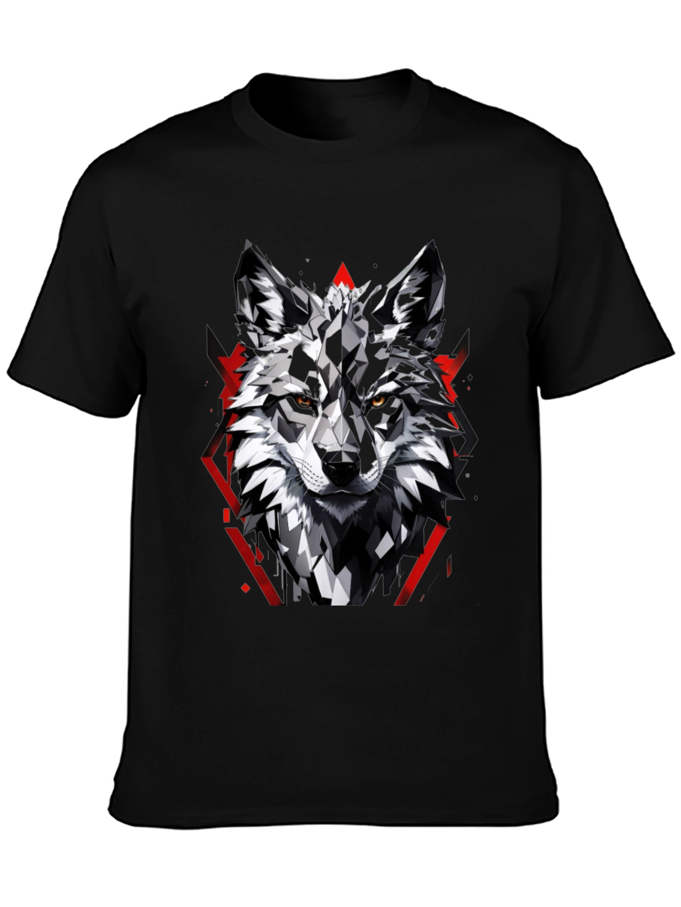 Geometric Wolf Graphic Tee - Modern Style