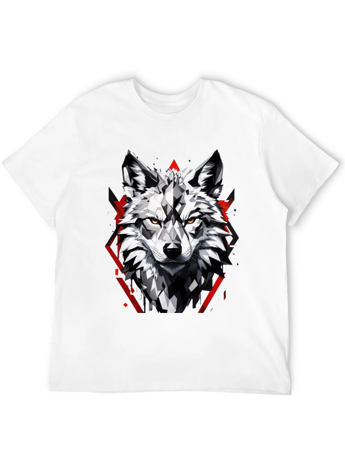 Geometric Wolf Graphic Tee - Modern Style