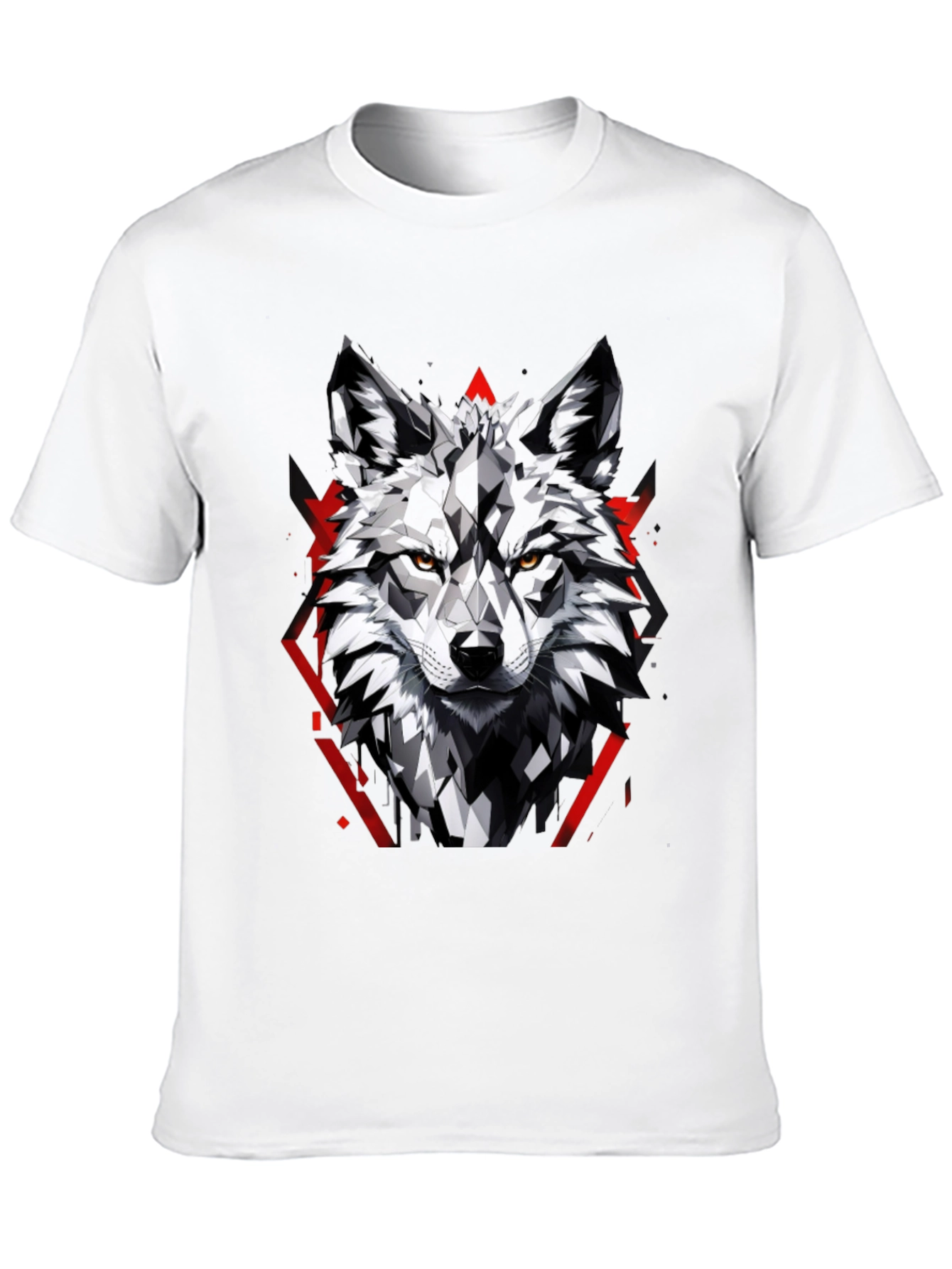 Geometric Wolf Graphic Tee - Modern Style