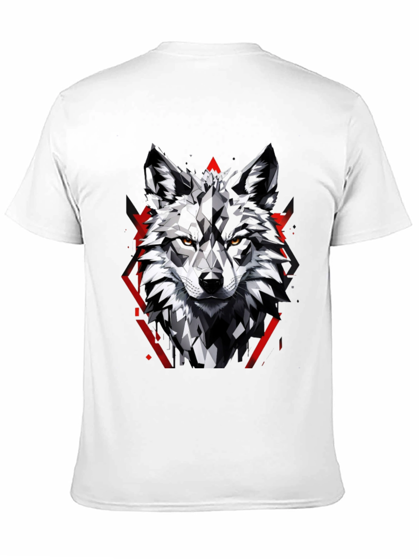 Geometric Wolf Graphic Tee - Modern Style