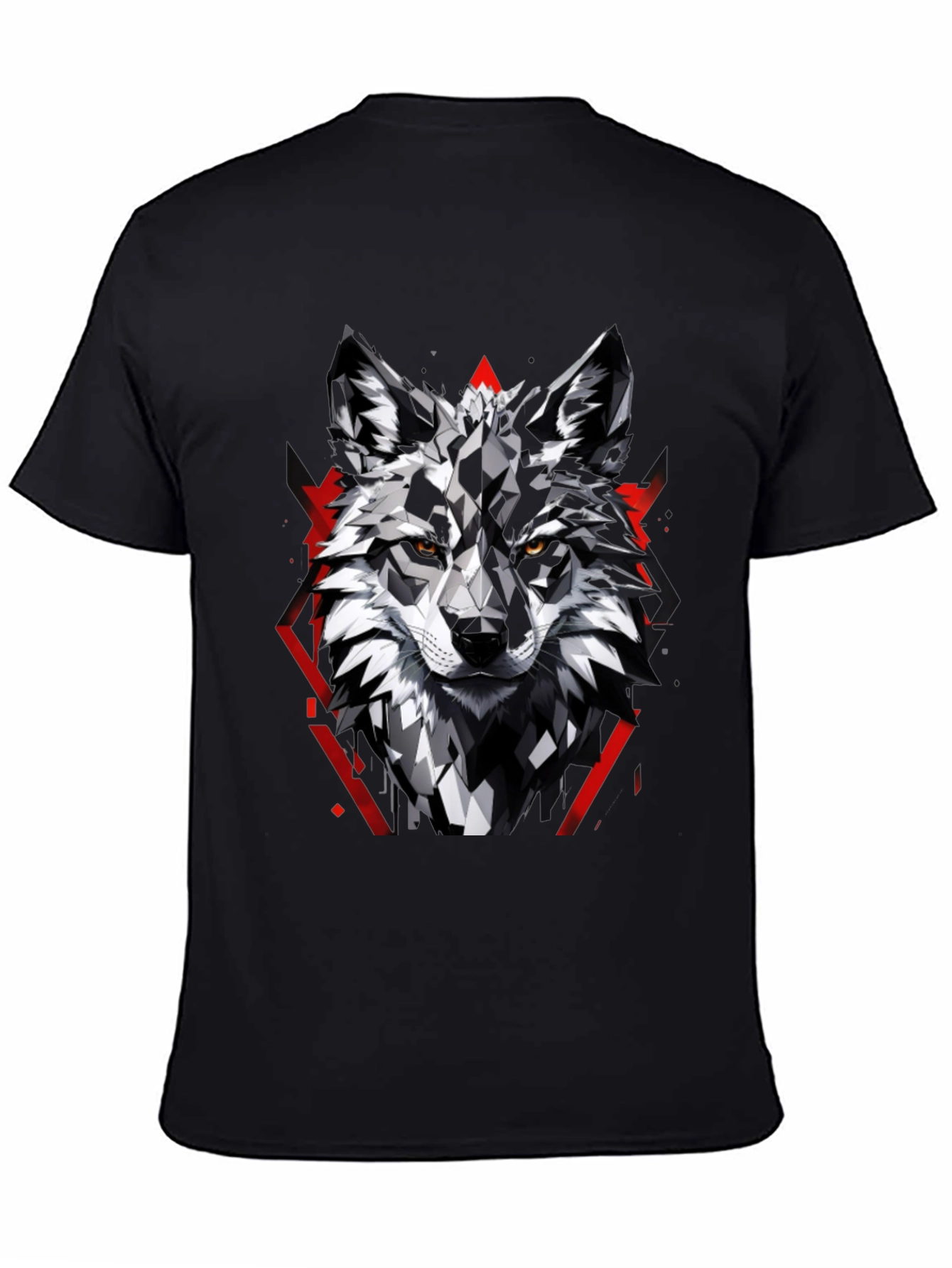 Geometric Wolf Graphic Tee - Modern Style