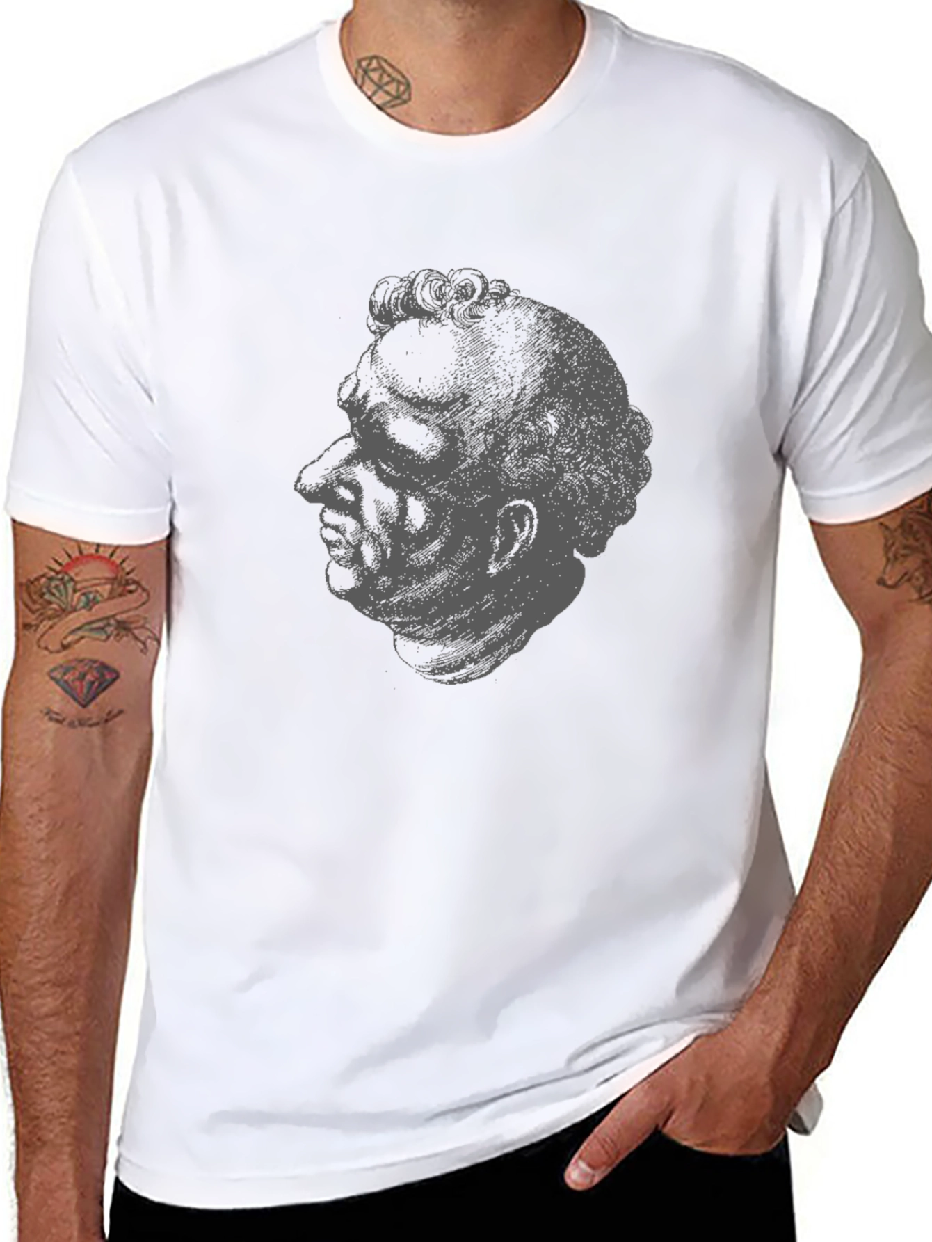 Gothic Head Print Tee - Dark Aesthetic
