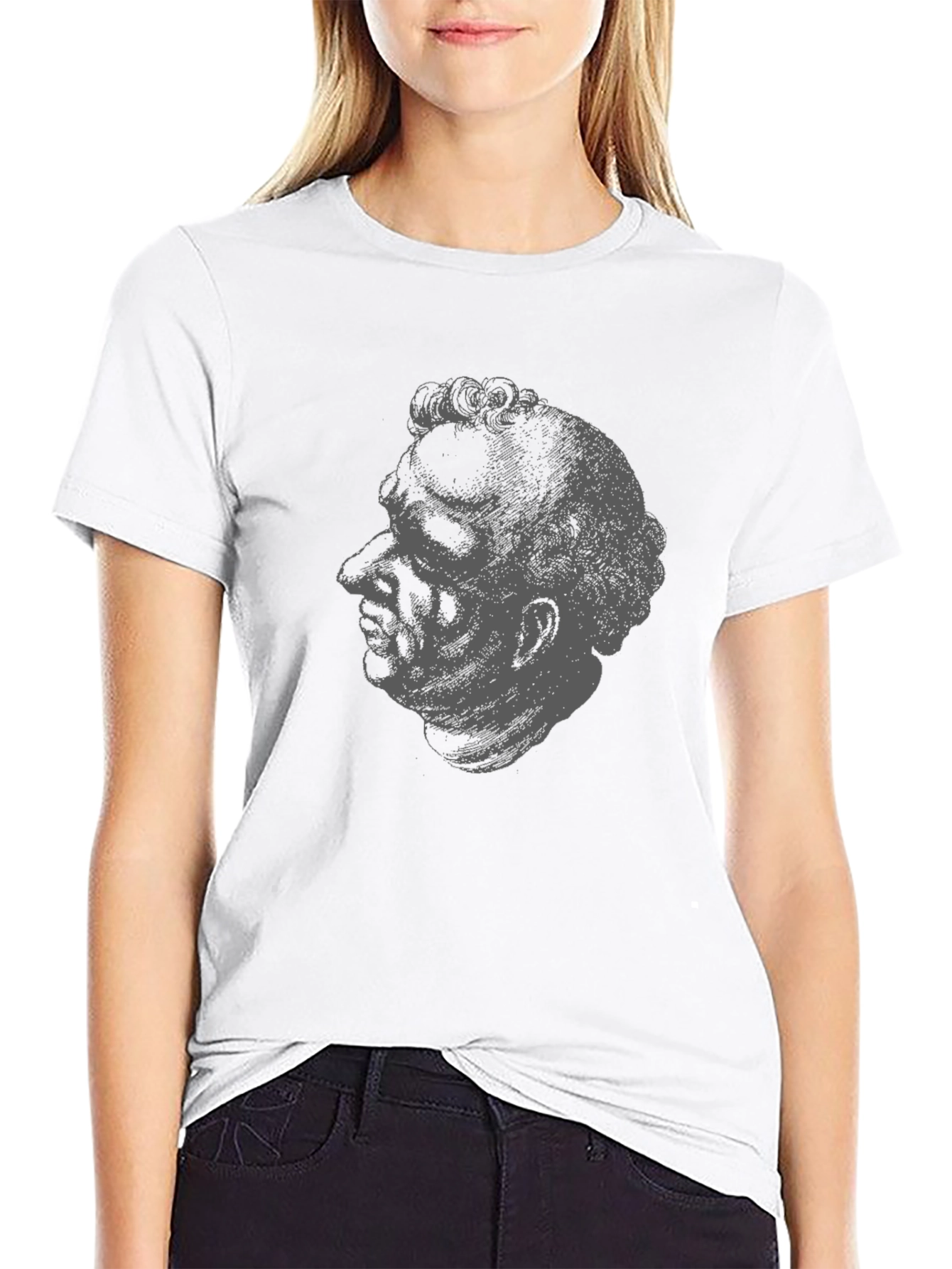 Gothic Head Print Tee - Dark Aesthetic