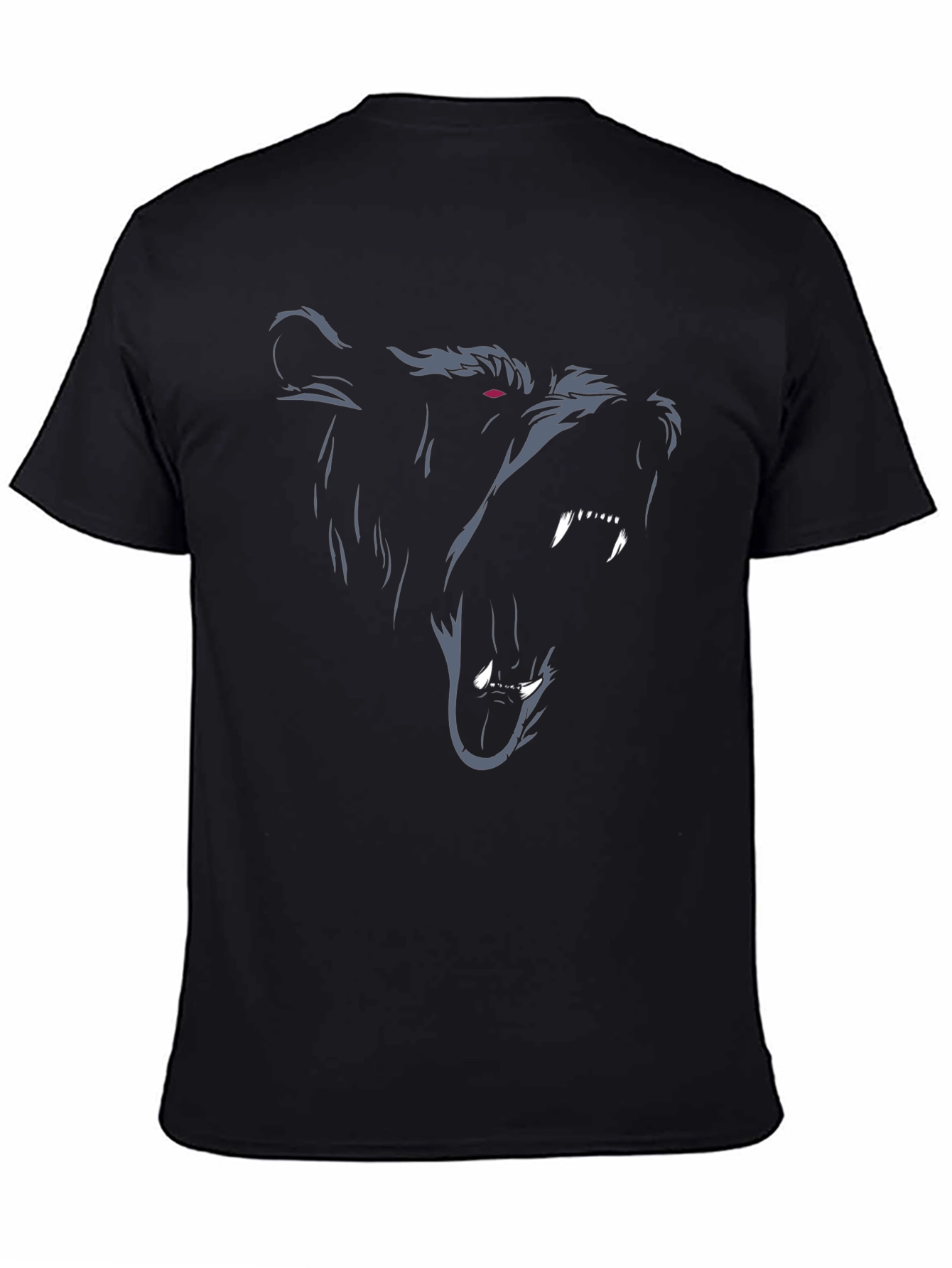 Grizzly Bear Graphic Print Black T-Shirt
