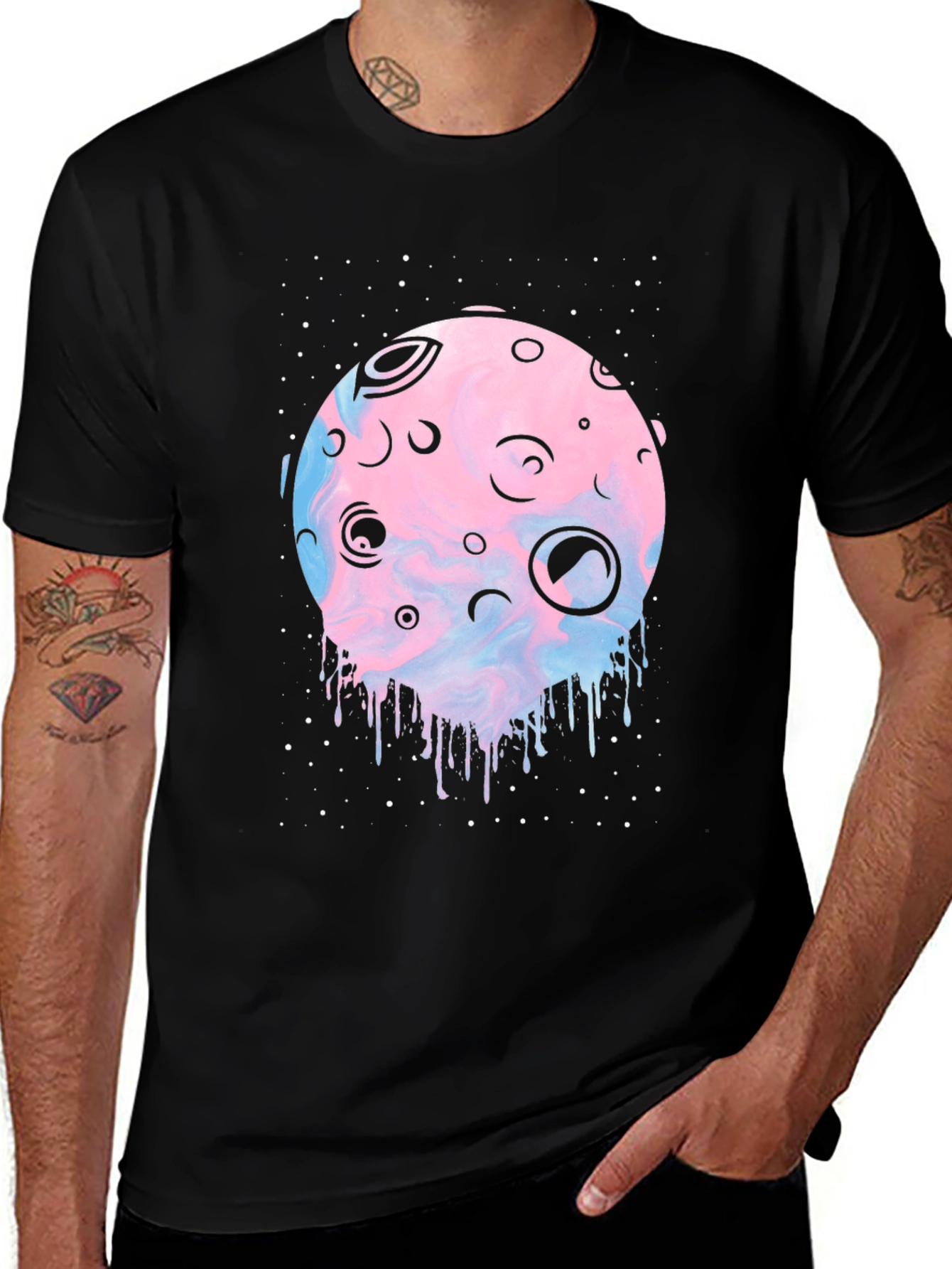 Galaxy Moon T-Shirt - Unique Graphic Tee
