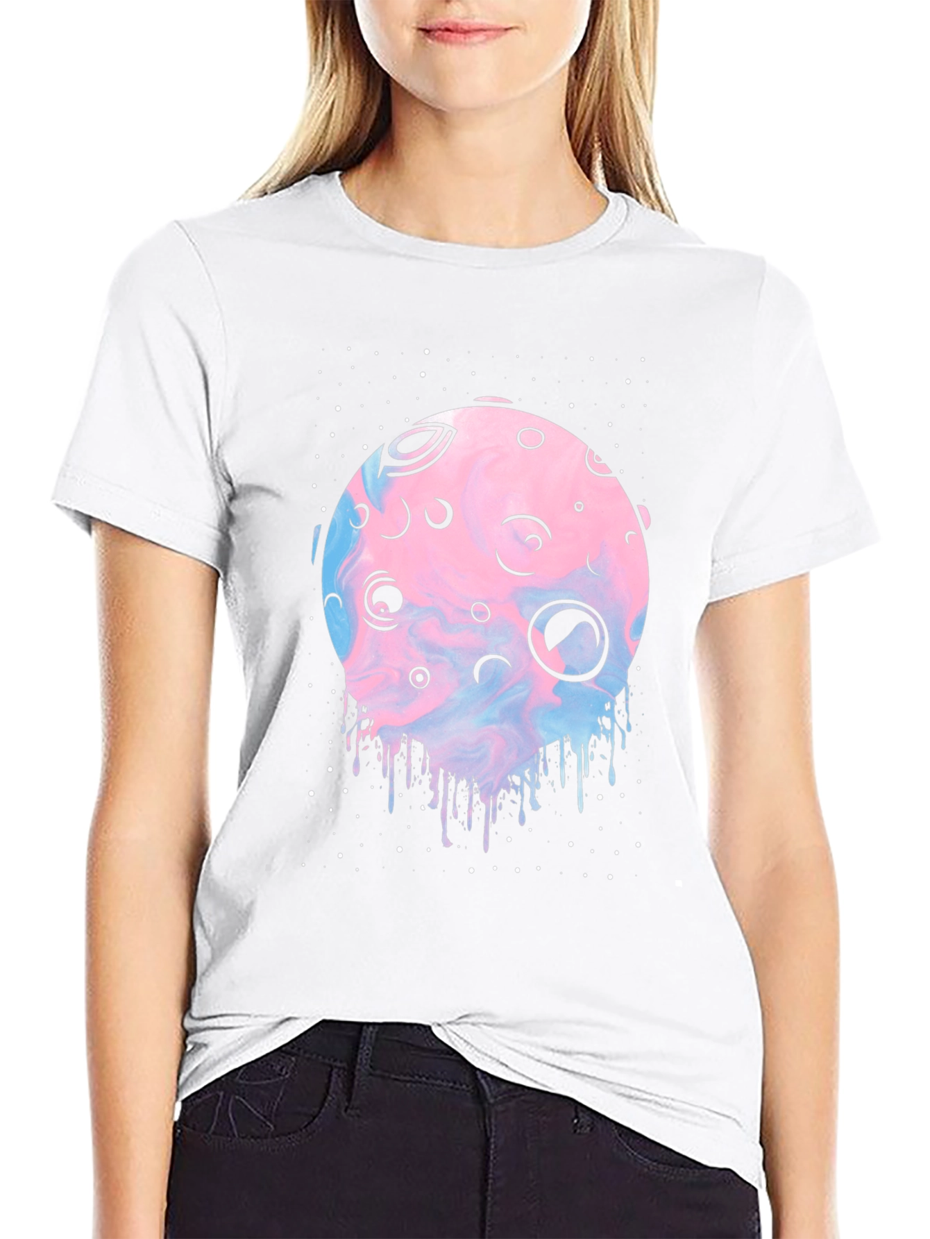 Galaxy Moon T-Shirt - Unique Graphic Tee