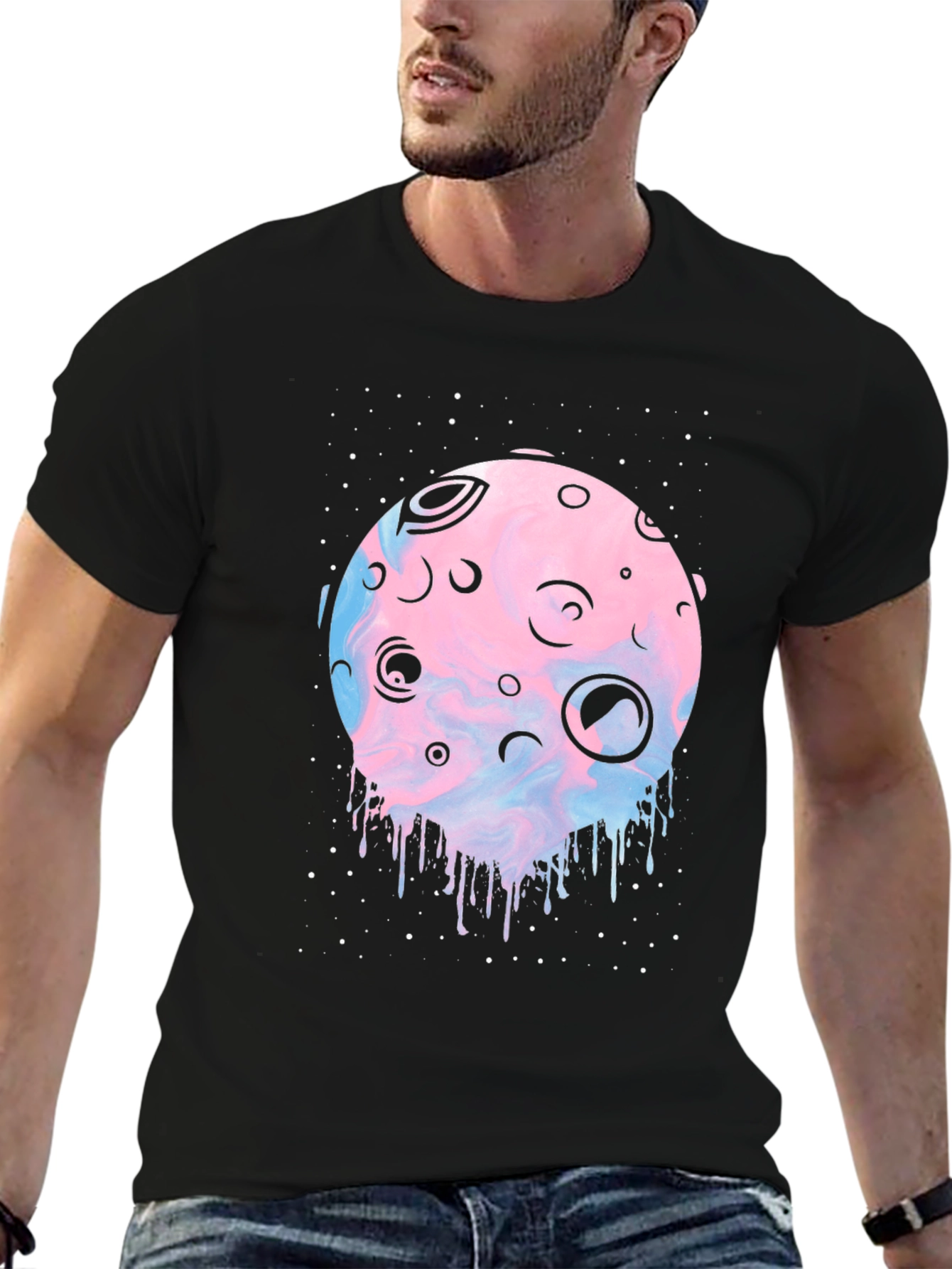 Galaxy Moon T-Shirt - Unique Graphic Tee