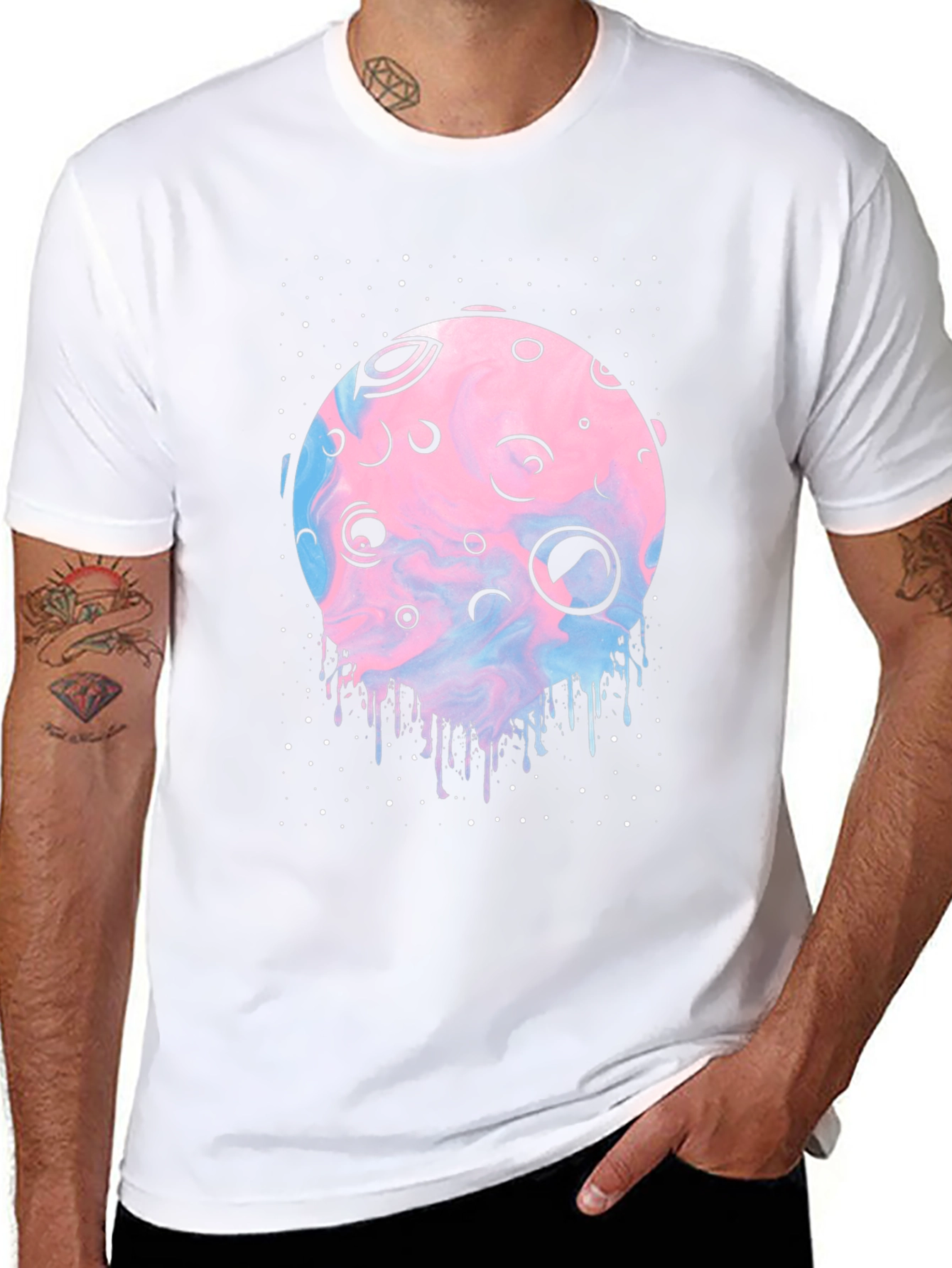Galaxy Moon T-Shirt - Unique Graphic Tee