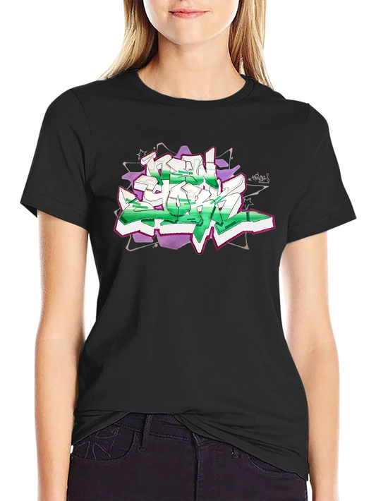 Graffiti Graphic Print Black T-Shirt