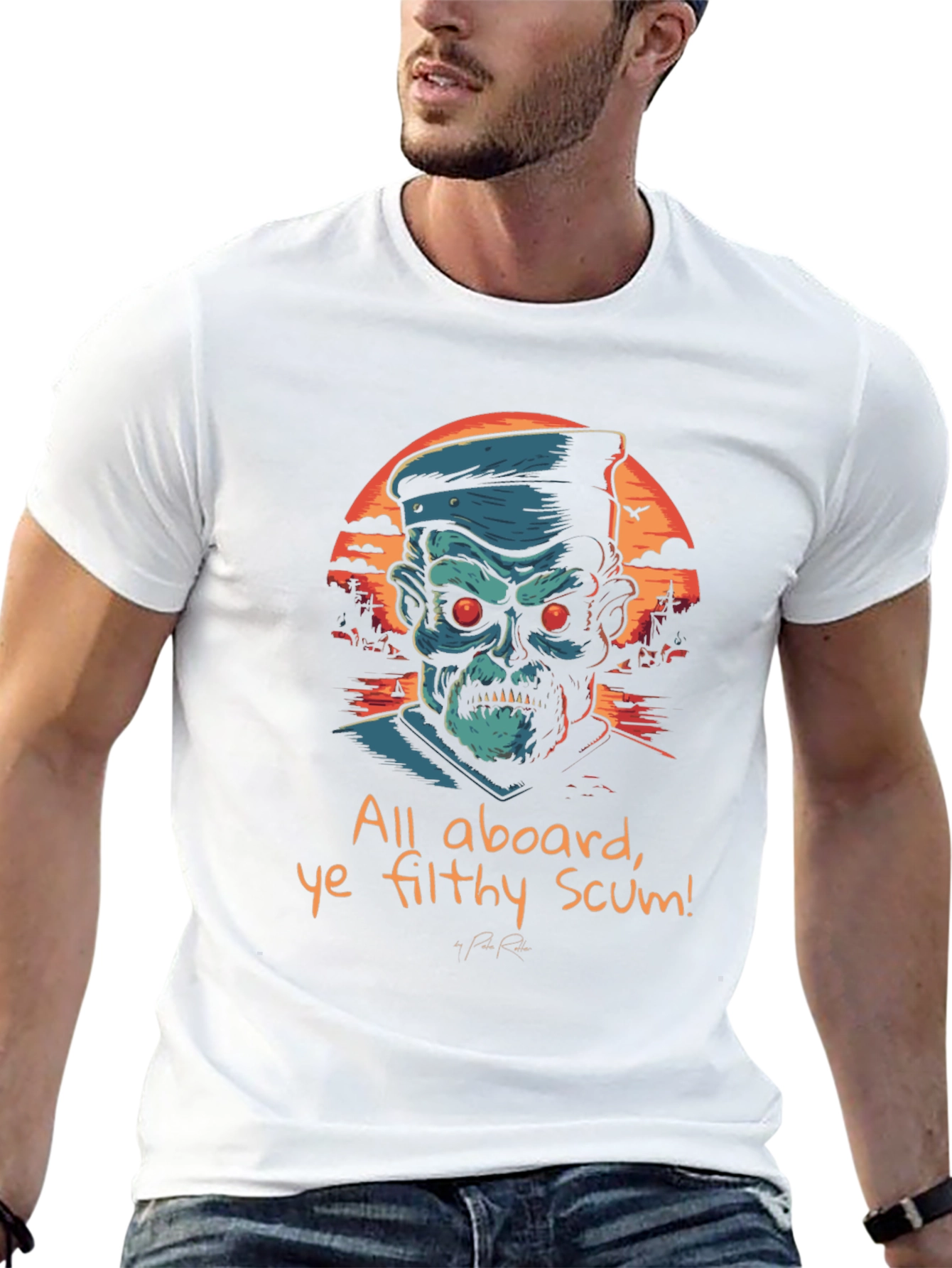 All Aboard Graphic Tee - Pirate Captain T-Shirt