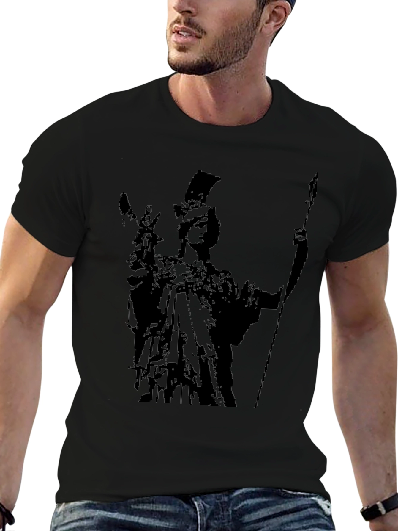Athena Graphic Tee - Black Cotton Blend
