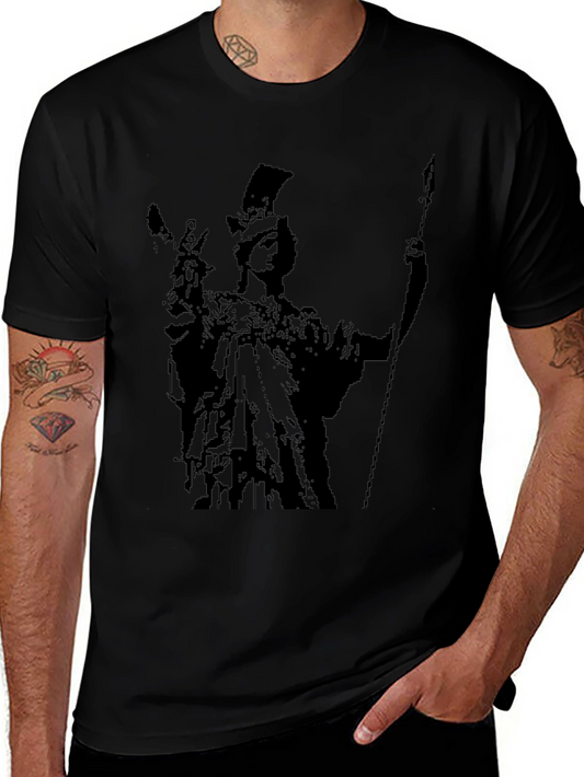 Athena Graphic Tee - Black Cotton Blend